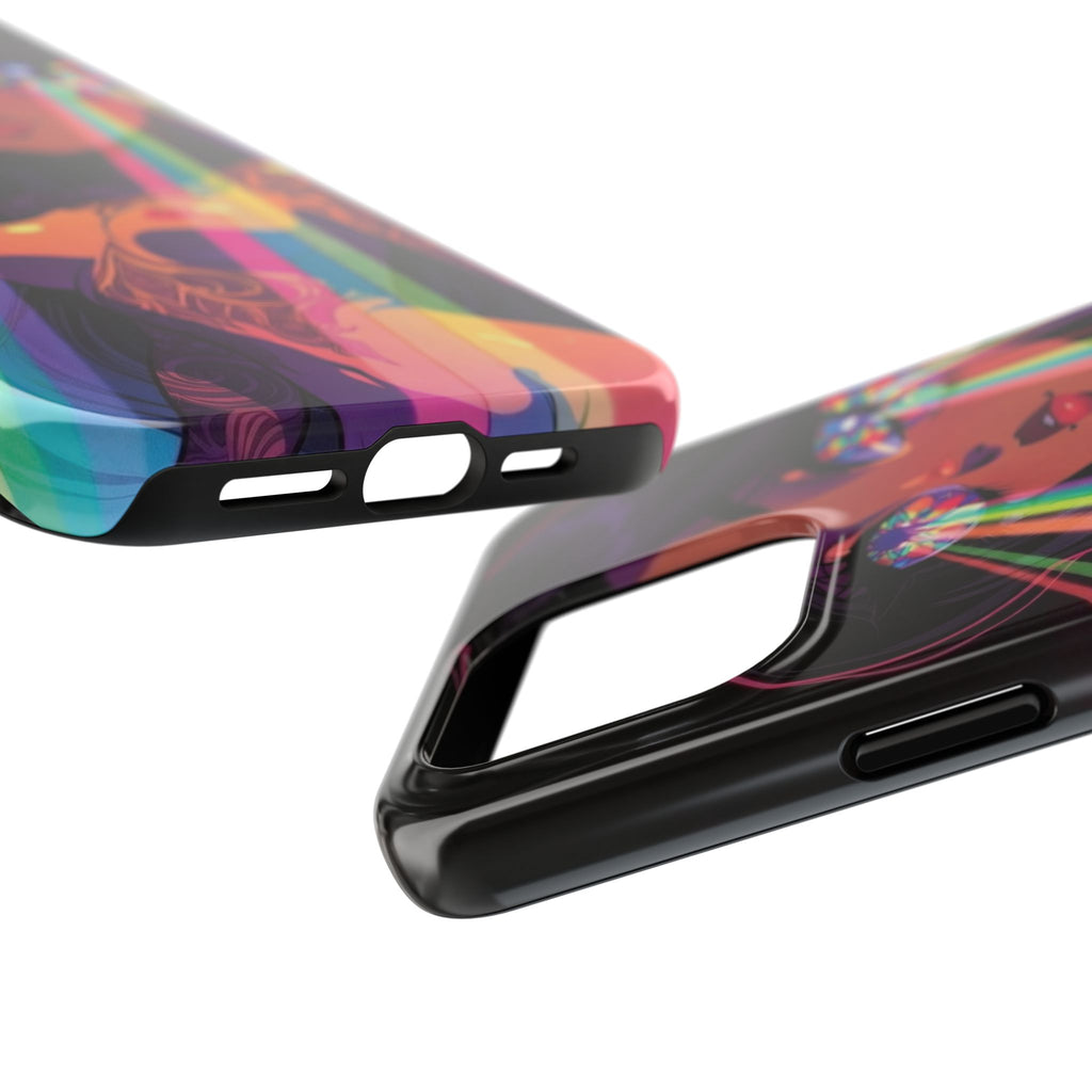 Psychedelic Rainbow Gaze Phone Case | Neon Portrait, Vaporwave Art