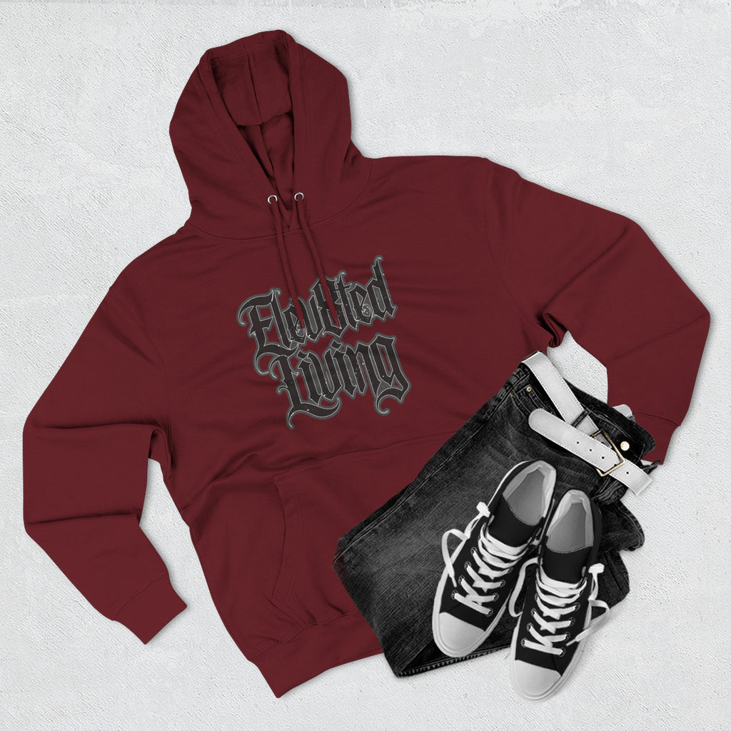 Elev8ted Living Tattoo Pin-Up Hoodie — Snake & Gothic Script