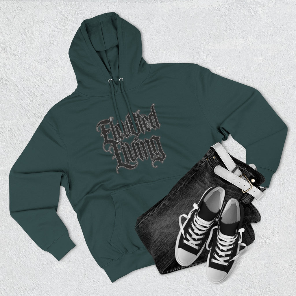 Elev8ted Living Tattoo Pin-Up Hoodie — Snake & Gothic Script