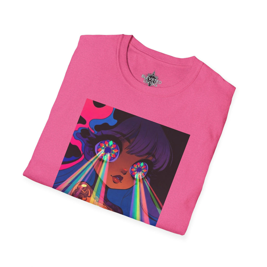 Psychedelic Rainbow Laser Girl T-Shirt