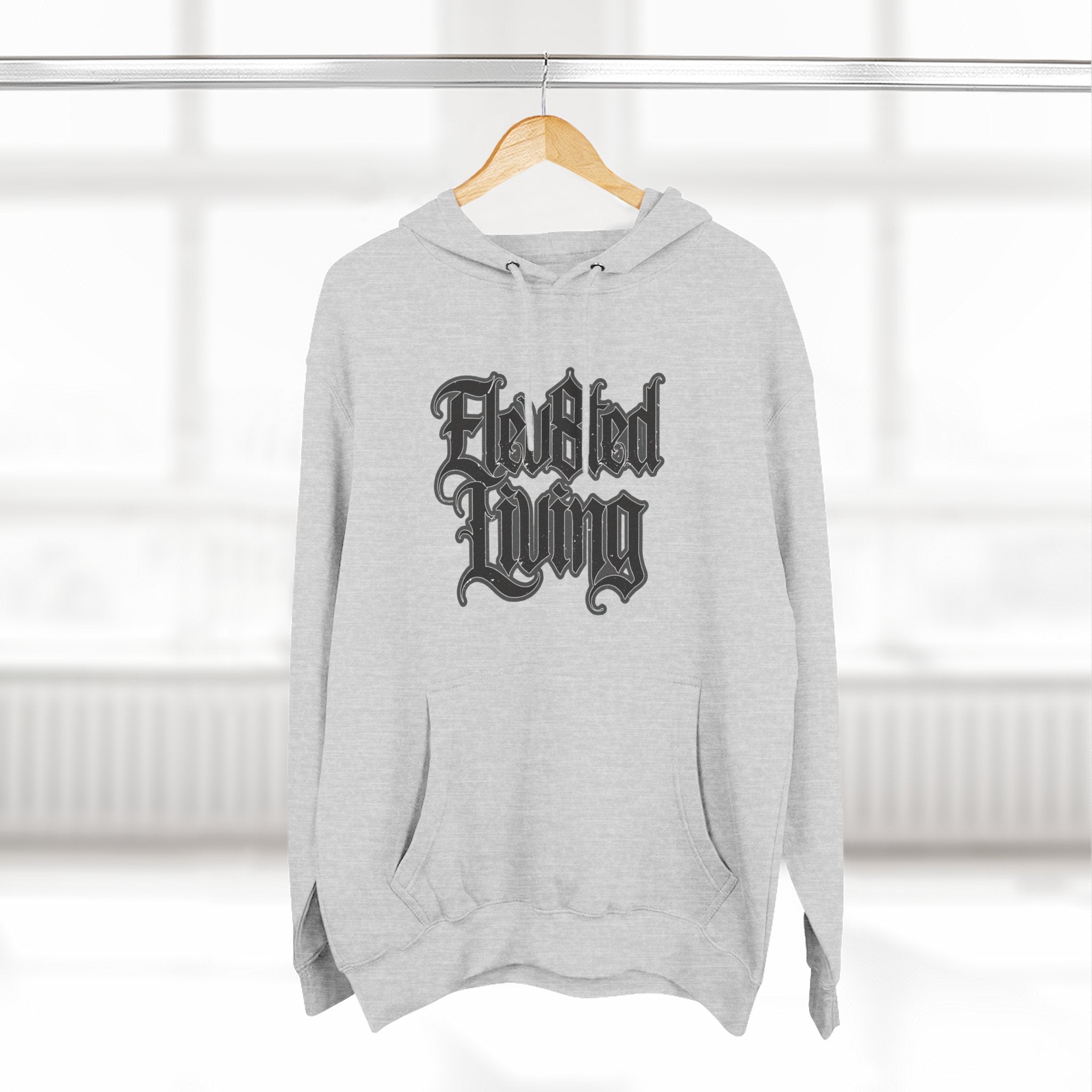 Elev8ted Living Tattoo Pin-Up Hoodie — Snake & Gothic Script