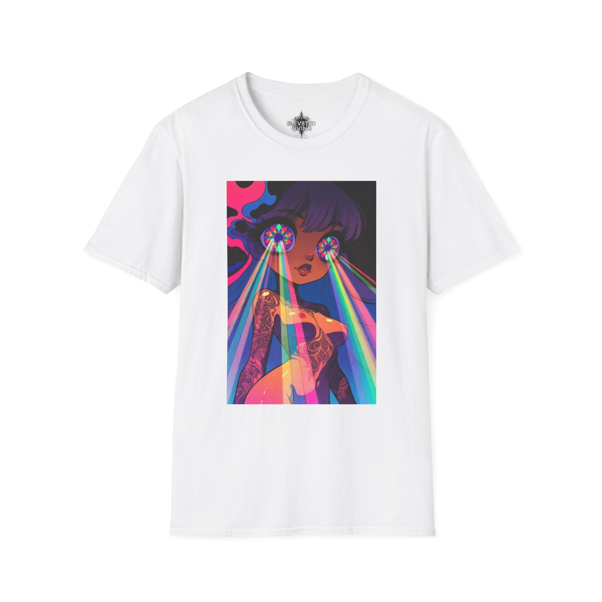 Psychedelic Rainbow Laser Girl T-Shirt