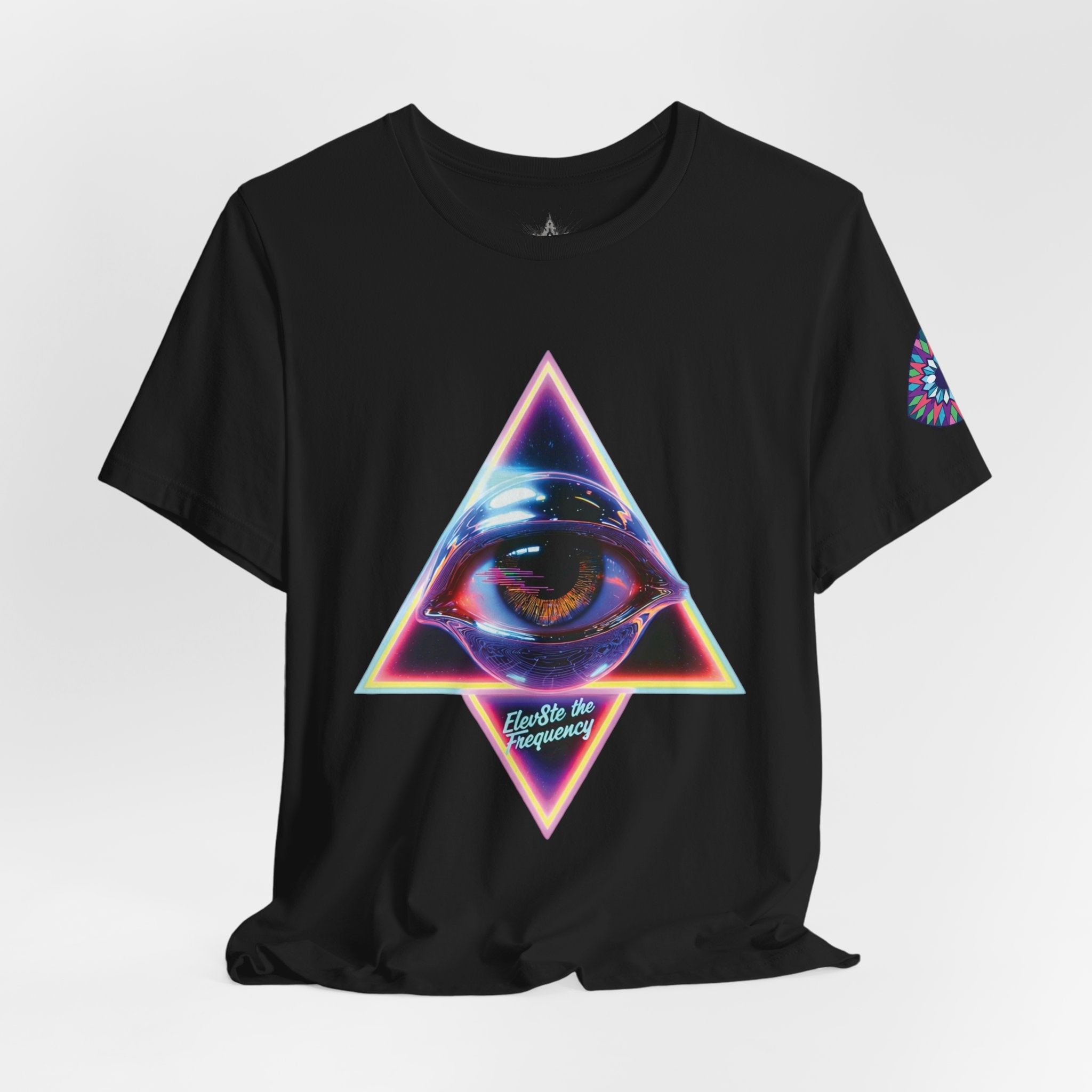 Eye Triangle Graphic Tee — "Elevated Living" Vaporwave T-Shirt