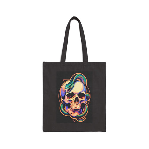 Daddy's Elev8ted Living Snake & Skull Cotton Canvas Tote Bag