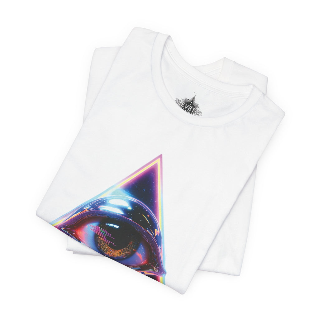 Eye Triangle Graphic Tee — "Elevated Living" Vaporwave T-Shirt