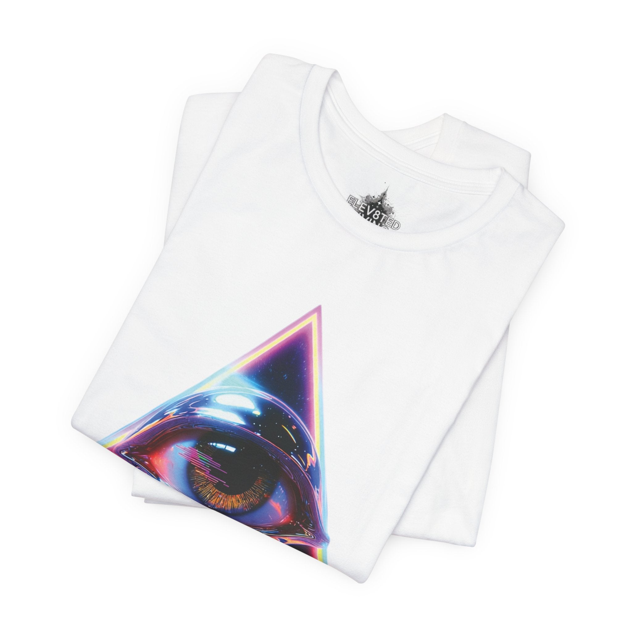 Eye Triangle Graphic Tee — "Elevated Living" Vaporwave T-Shirt