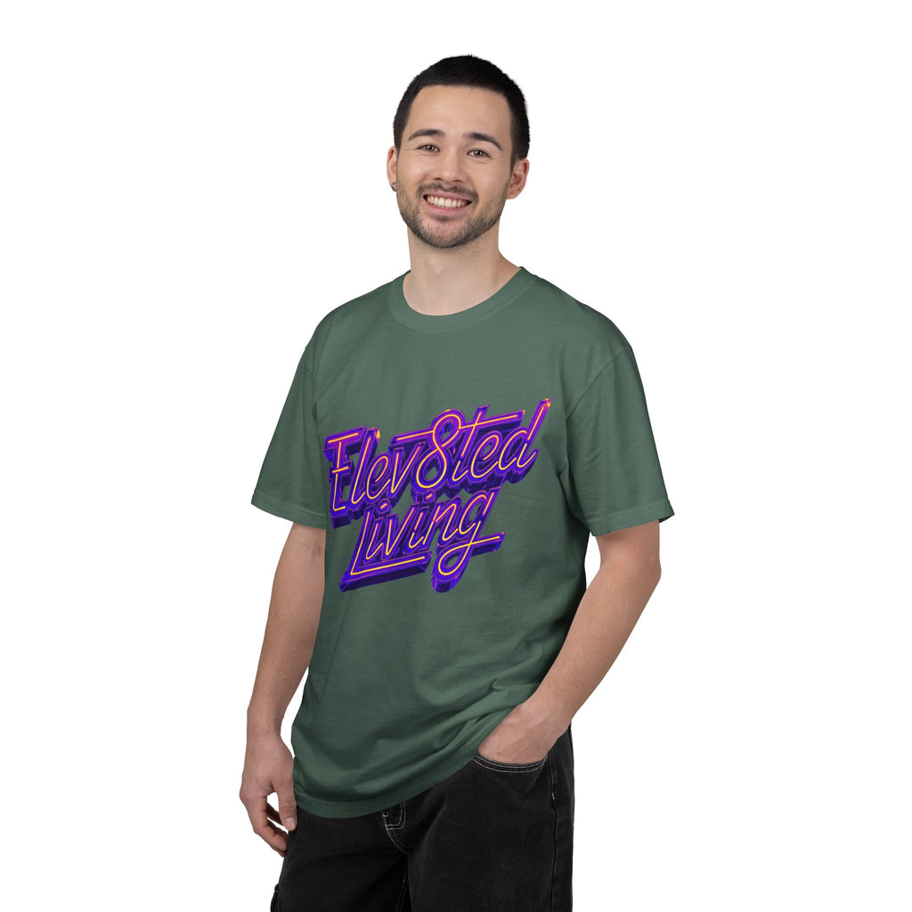 Elev8ted Living Neon Tee — Purple & Yellow Garment-Dyed T-Shirt