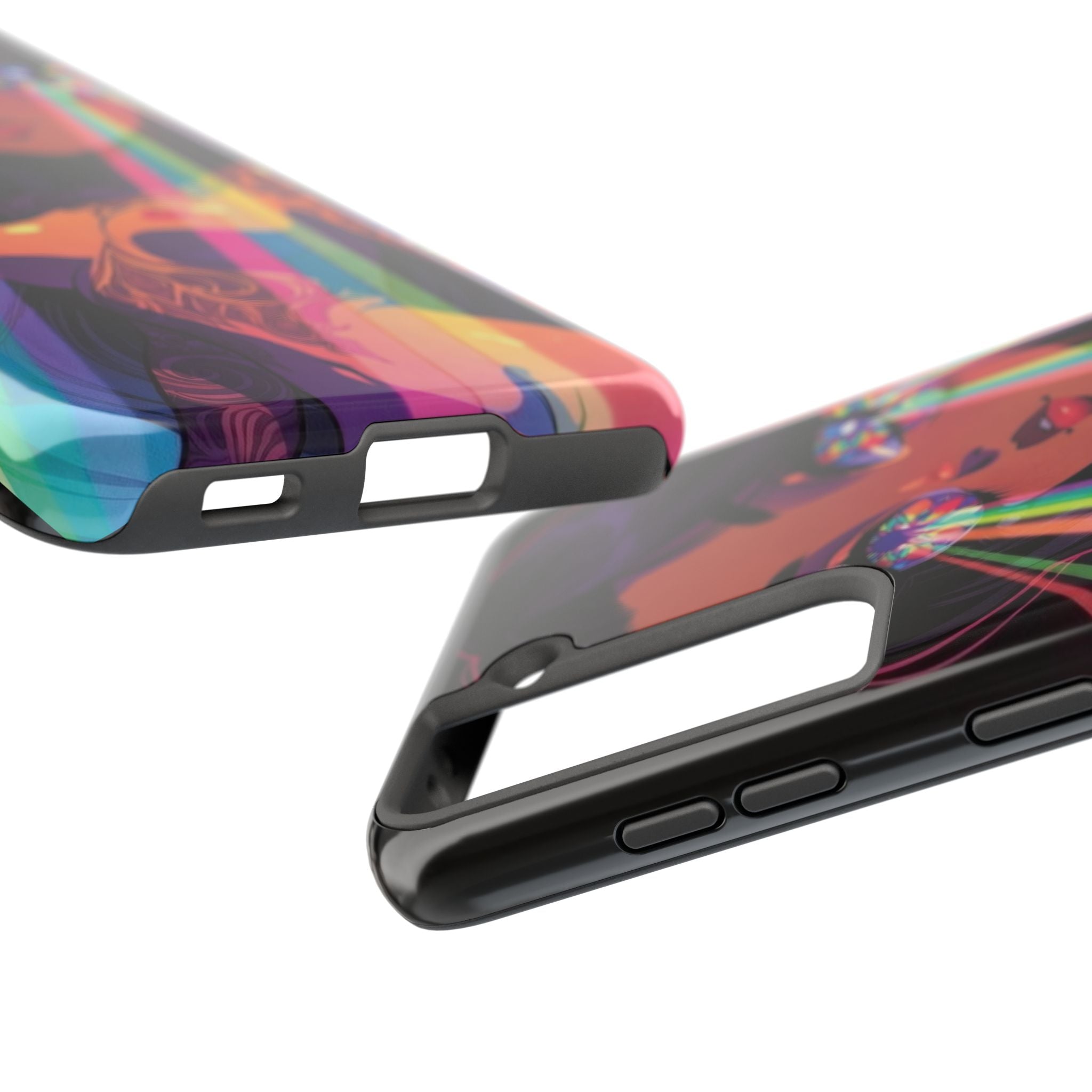 Psychedelic Rainbow Gaze Phone Case | Neon Portrait, Vaporwave Art