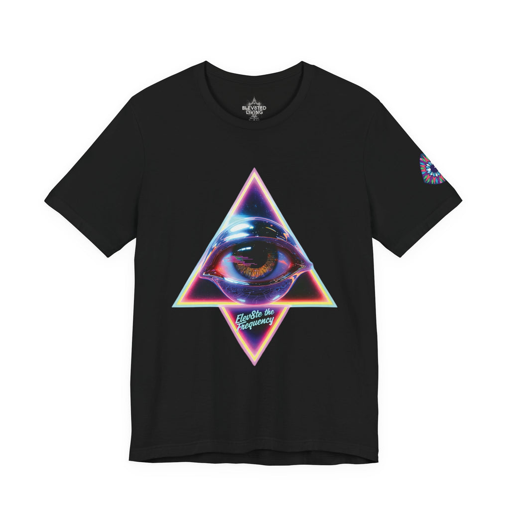 Eye Triangle Graphic Tee — "Elevated Living" Vaporwave T-Shirt