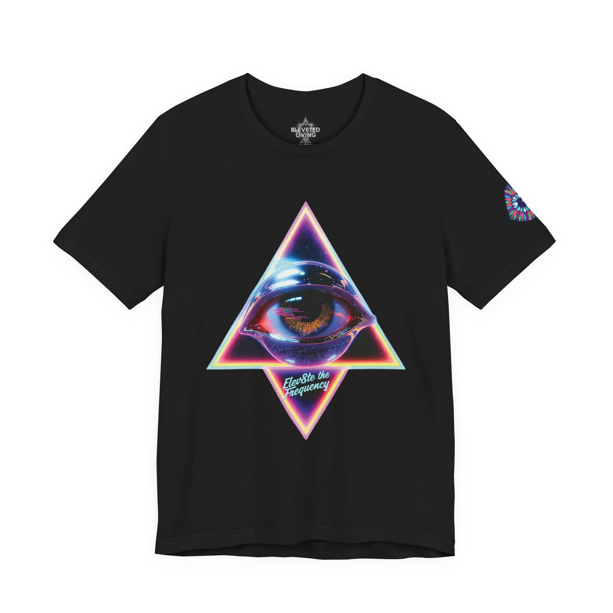 Eye Triangle Graphic Tee — "Elevated Living" Vaporwave T-Shirt