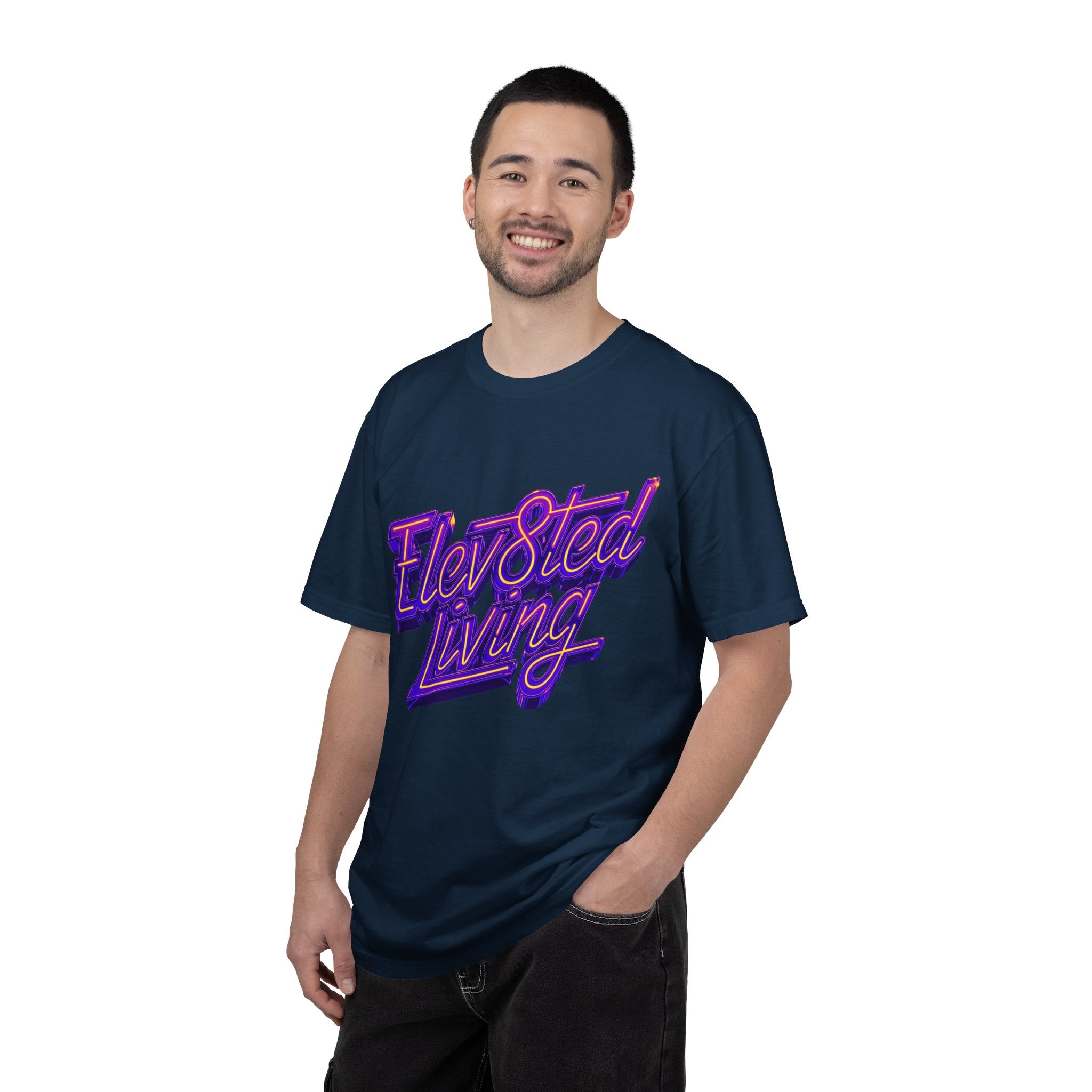 Elev8ted Living Neon Tee — Purple & Yellow Garment-Dyed T-Shirt