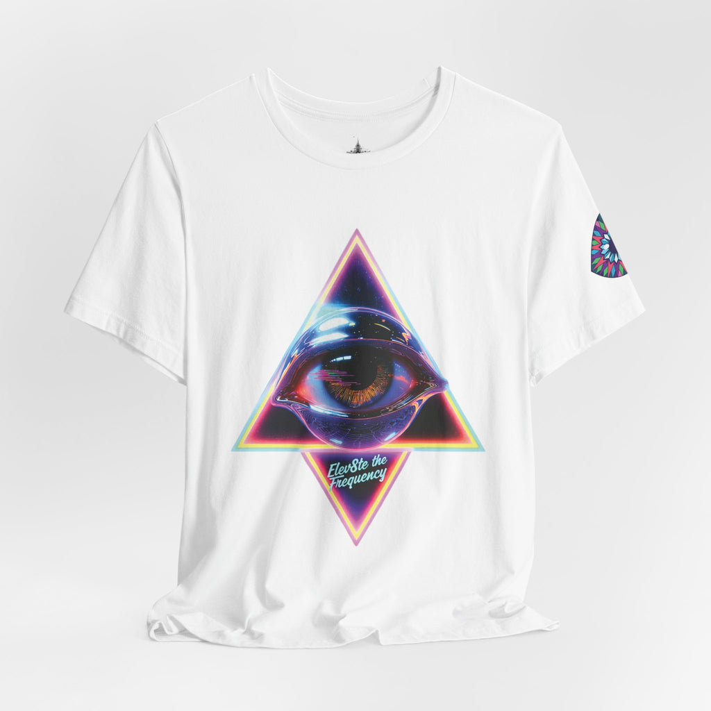 Eye Triangle Graphic Tee — "Elevated Living" Vaporwave T-Shirt