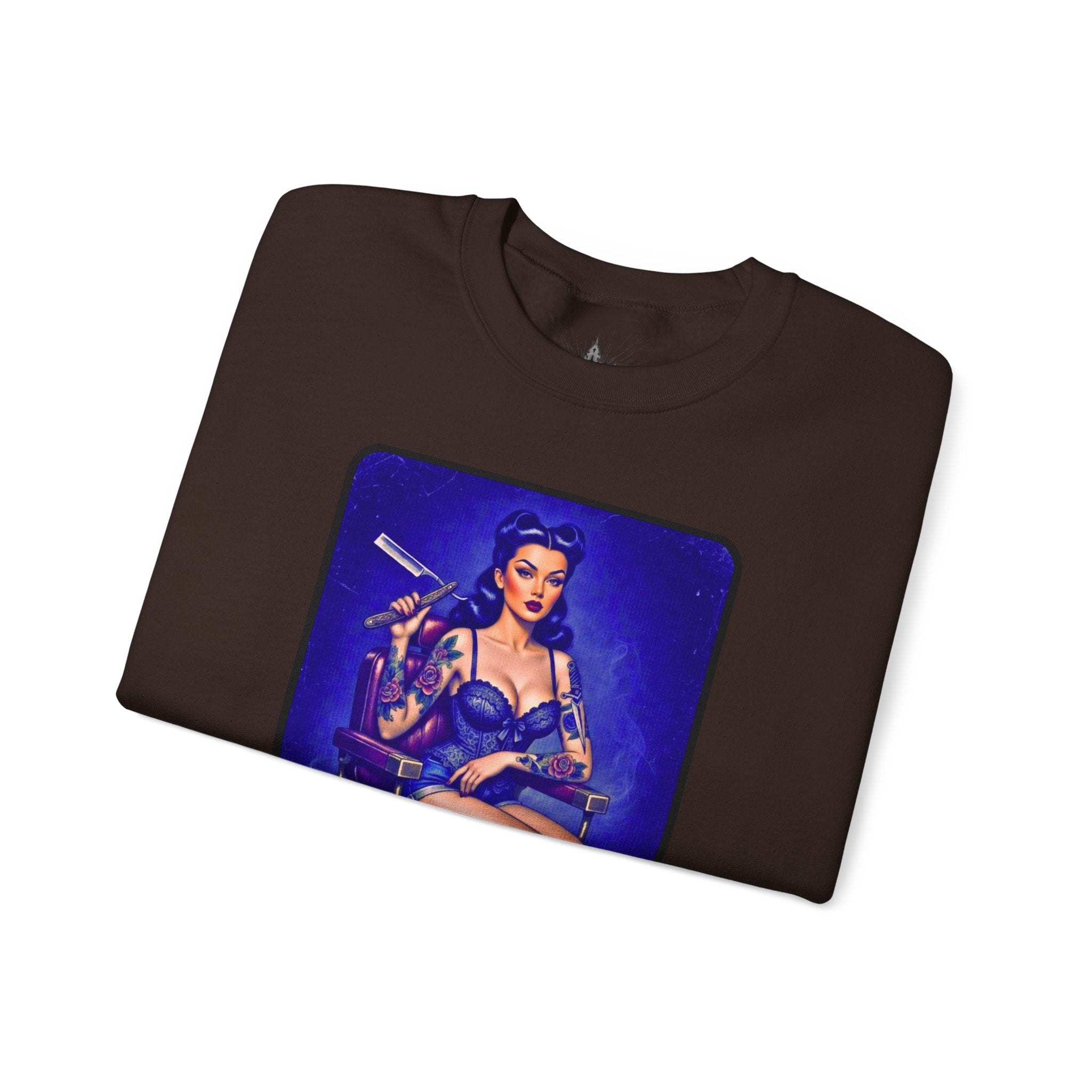 Stay Sharp Pinup Barber Crewneck Sweatshirt