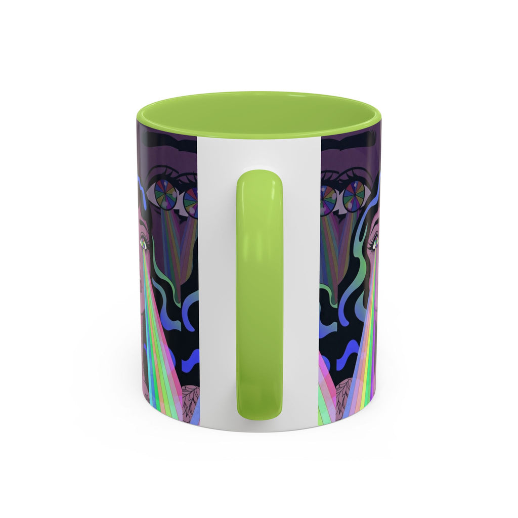 Kaleidoscope Eyes Accent Coffee Mug — Girl Illustration (11/15oz)