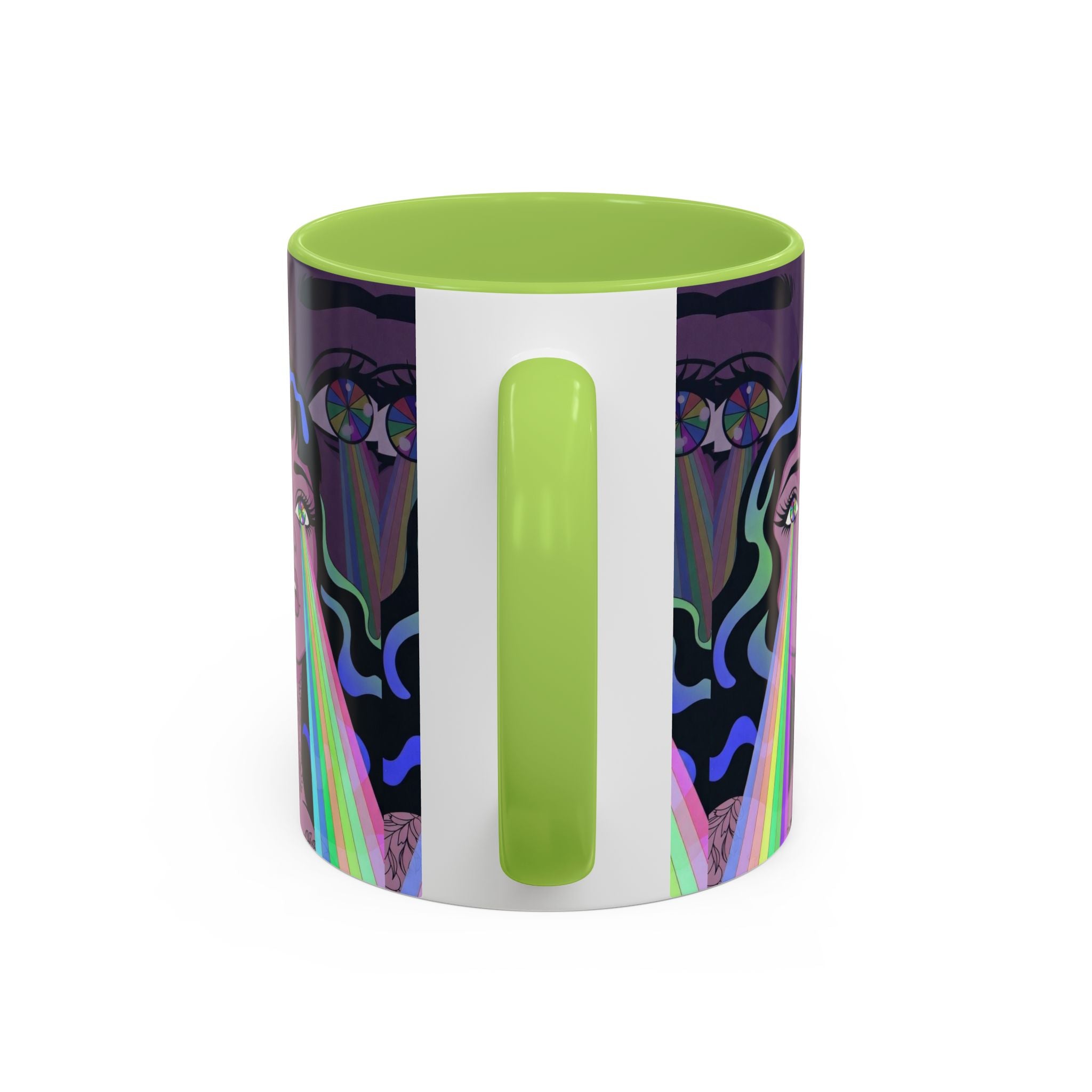 Kaleidoscope Eyes Accent Coffee Mug — Girl Illustration (11/15oz)