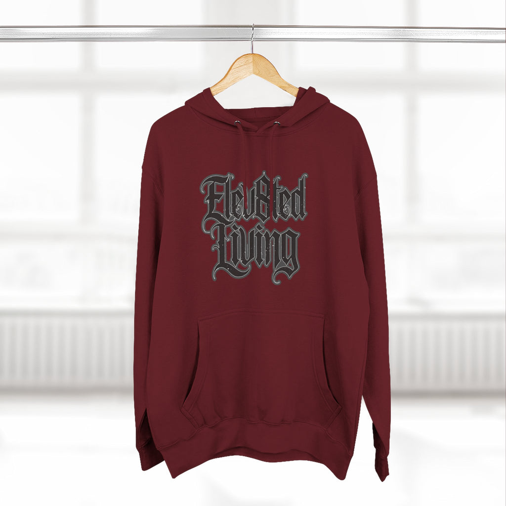 Elev8ted Living Tattoo Pin-Up Hoodie — Snake & Gothic Script