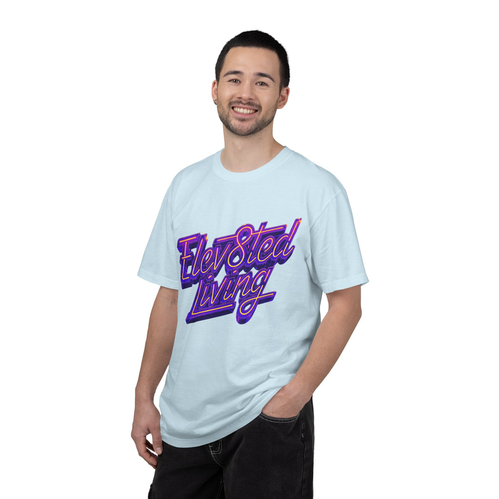 Elev8ted Living Neon Tee — Purple & Yellow Garment-Dyed T-Shirt