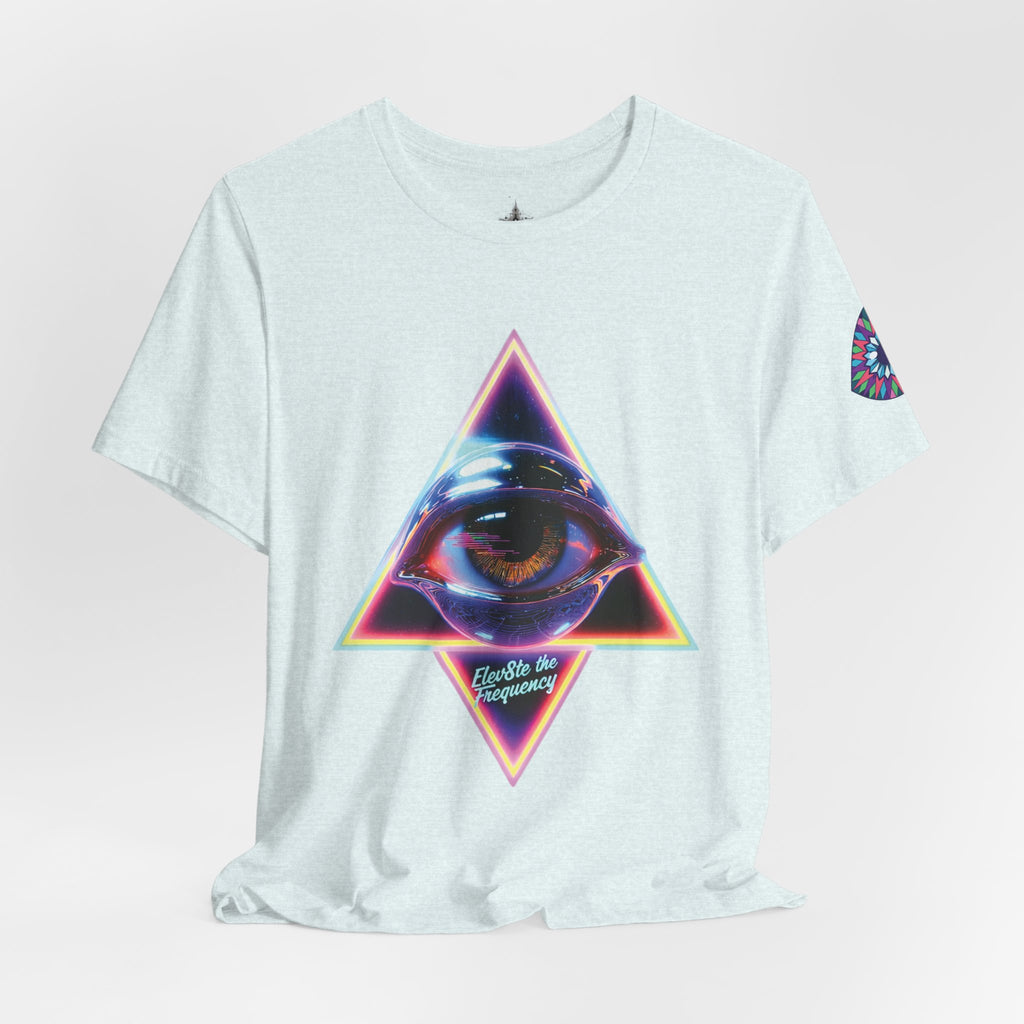 Eye Triangle Graphic Tee — "Elevated Living" Vaporwave T-Shirt