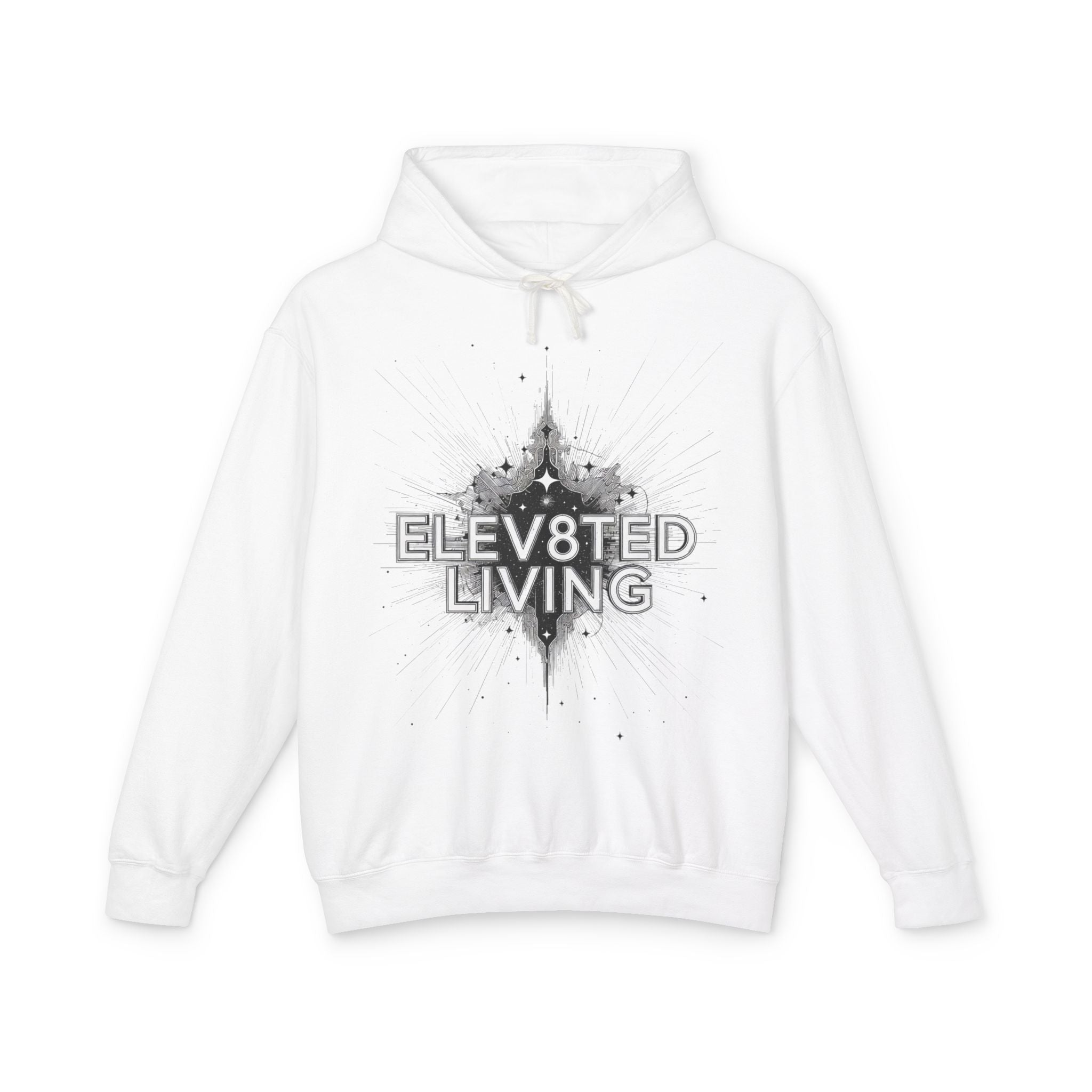 Elev8ted Living starburst graphic Hoodie | Inspirational streetwear