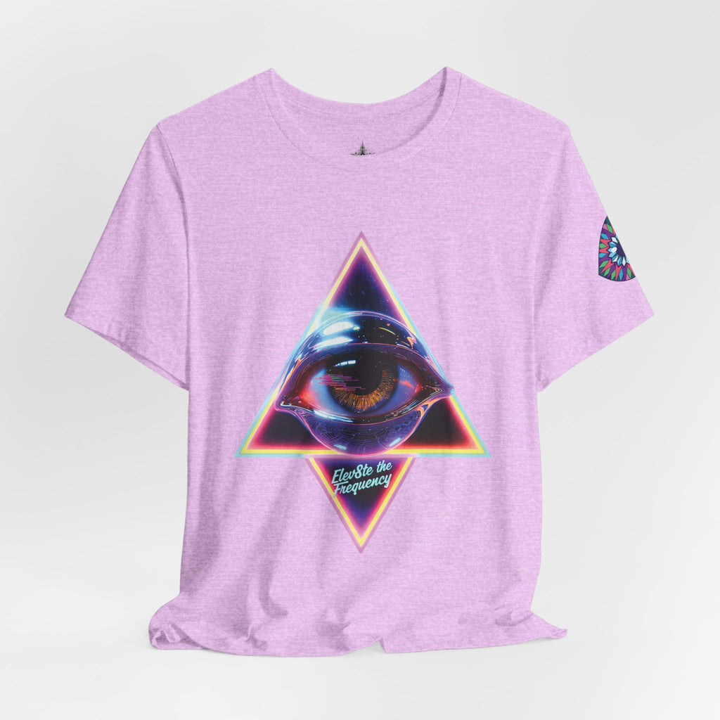 Eye Triangle Graphic Tee — "Elevated Living" Vaporwave T-Shirt