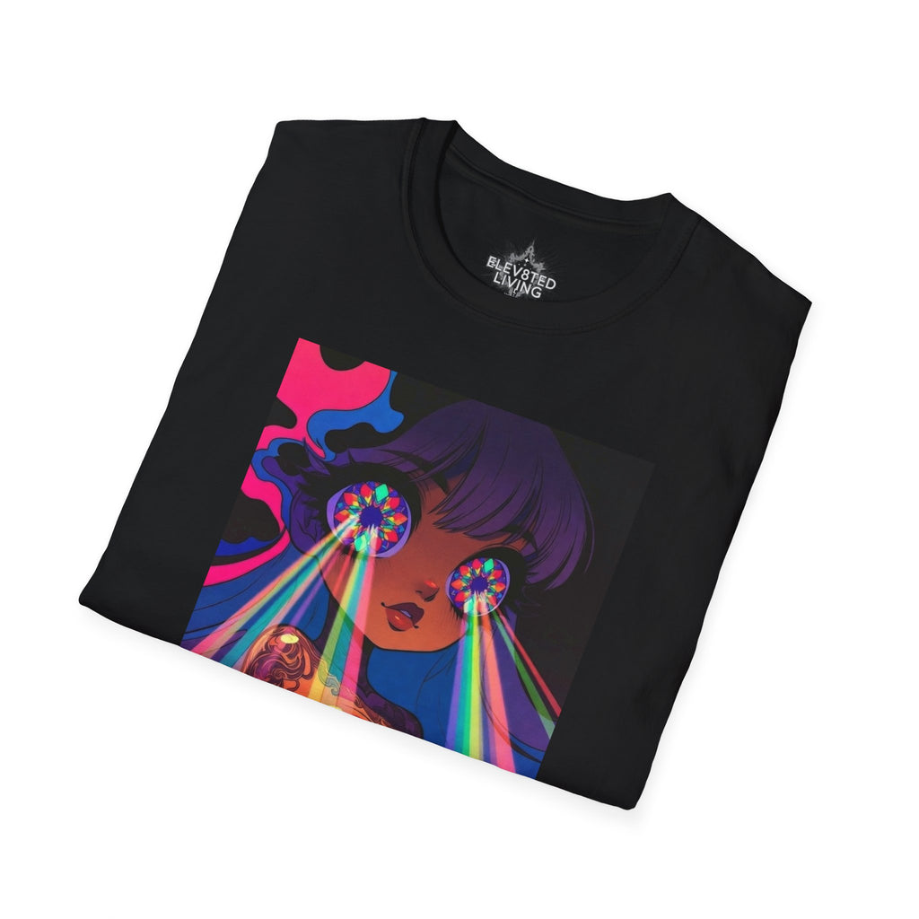 Psychedelic Rainbow Laser Girl T-Shirt