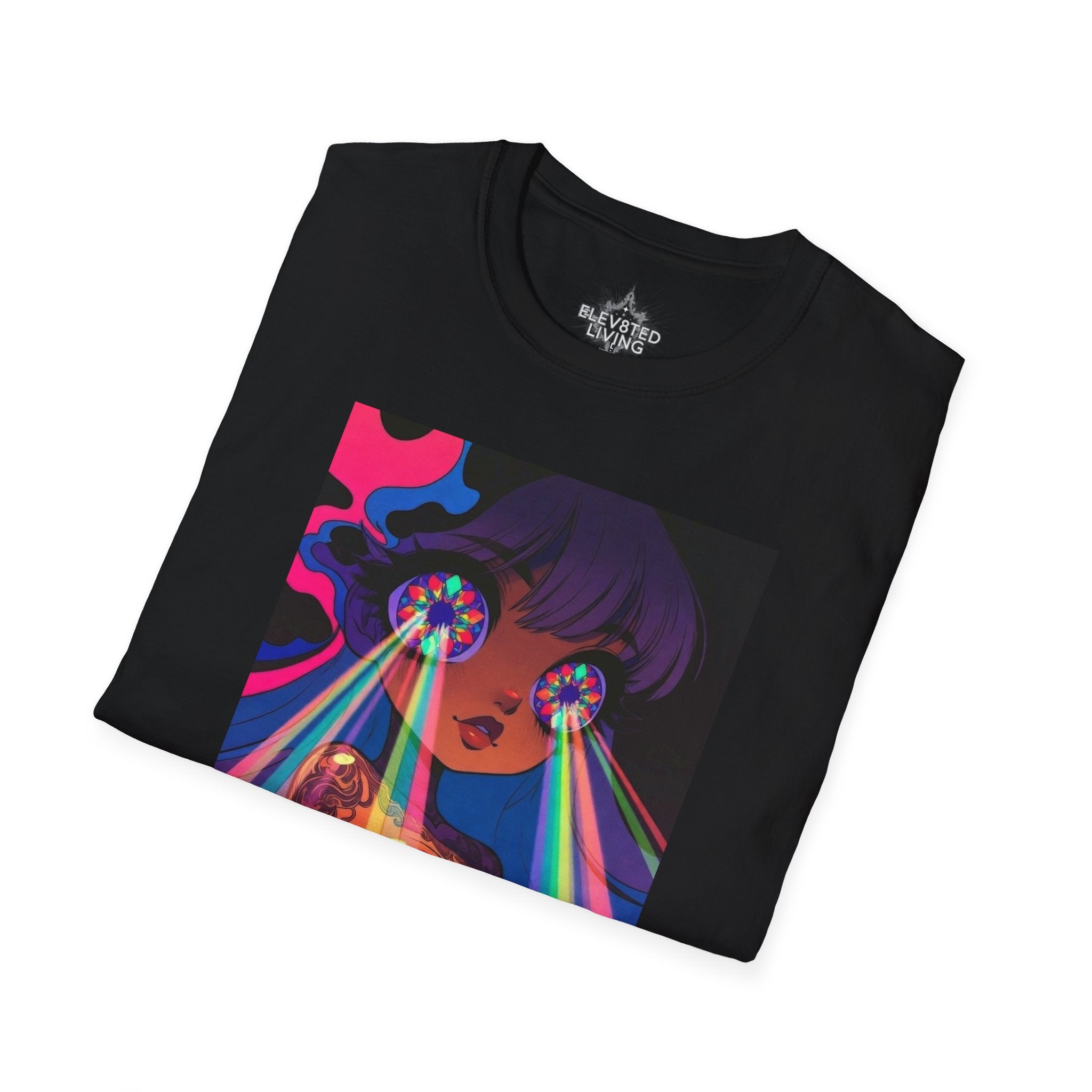 Psychedelic Rainbow Laser Girl T-Shirt