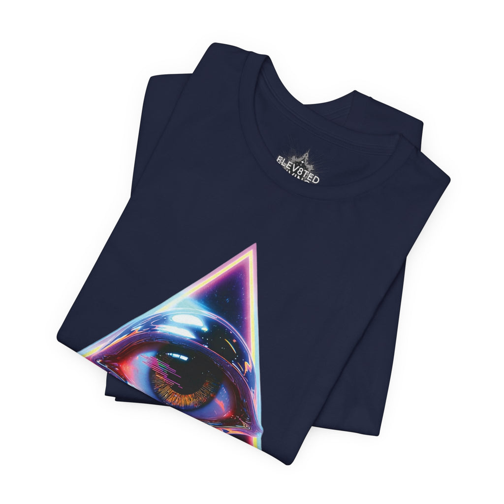 Eye Triangle Graphic Tee — "Elevated Living" Vaporwave T-Shirt
