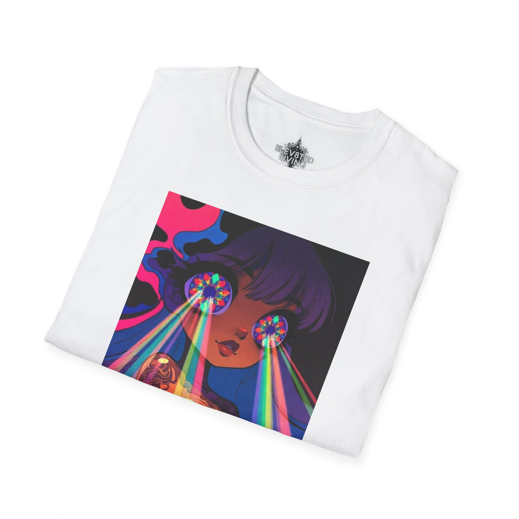 Psychedelic Rainbow Laser Girl T-Shirt