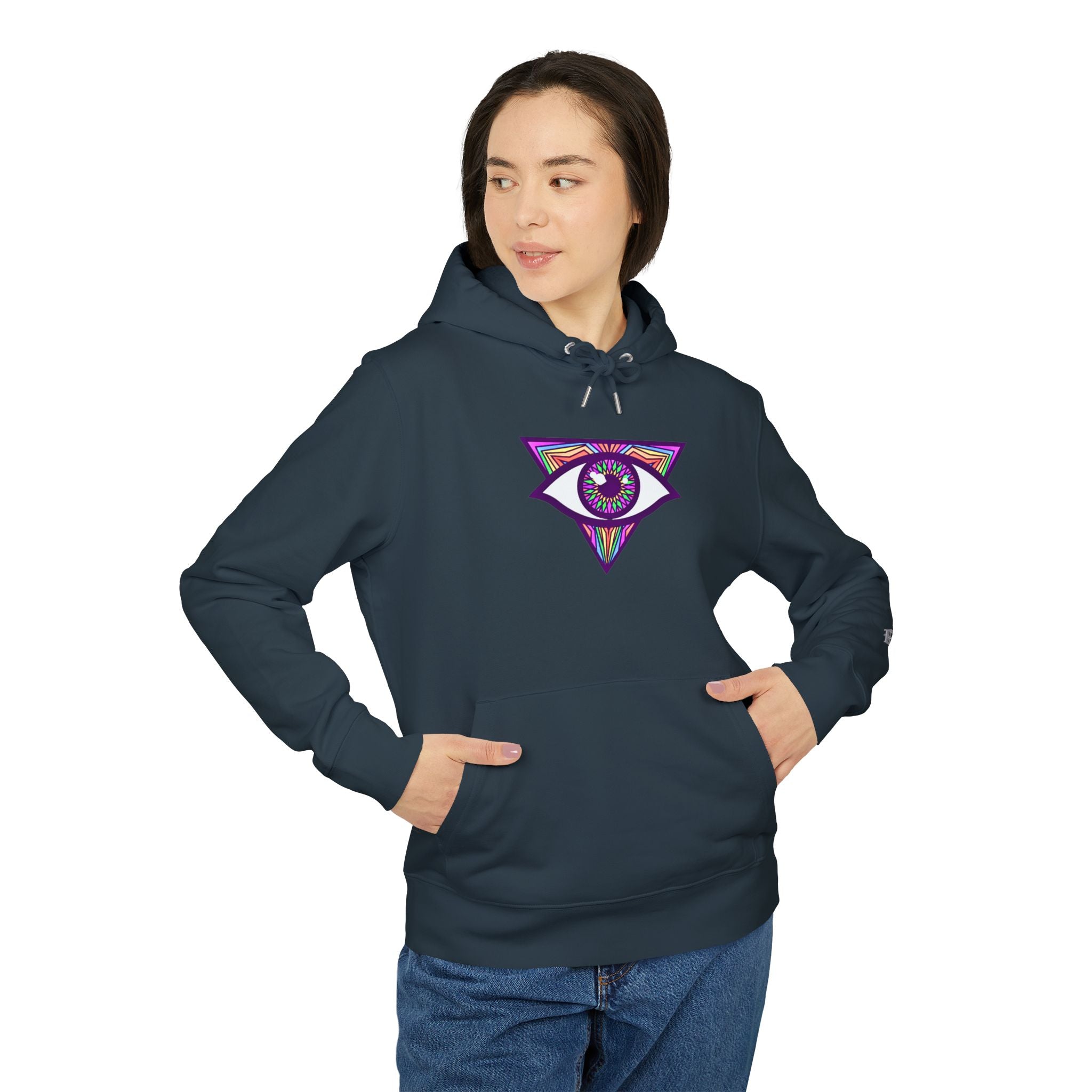 Psychedelic All‑Seeing Eye & Kaleidoscope Girl Hoodie —