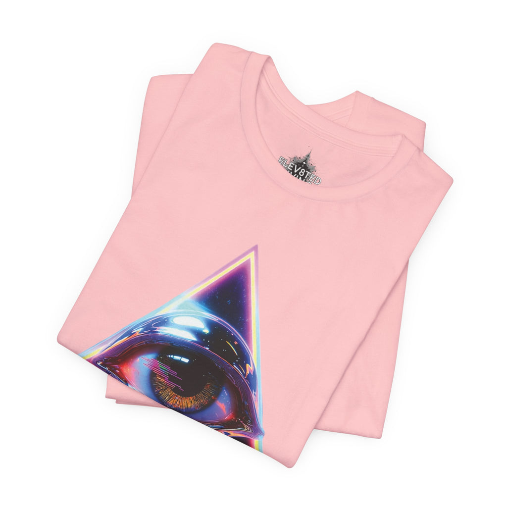 Eye Triangle Graphic Tee — "Elevated Living" Vaporwave T-Shirt