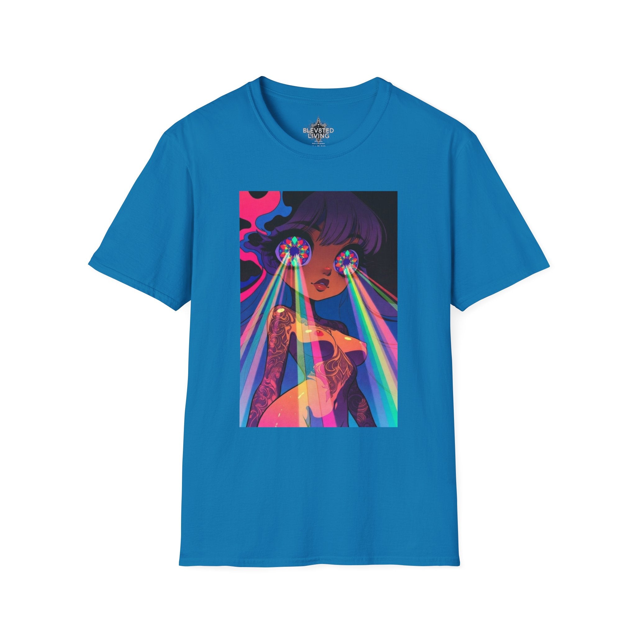 Psychedelic Rainbow Laser Girl T-Shirt