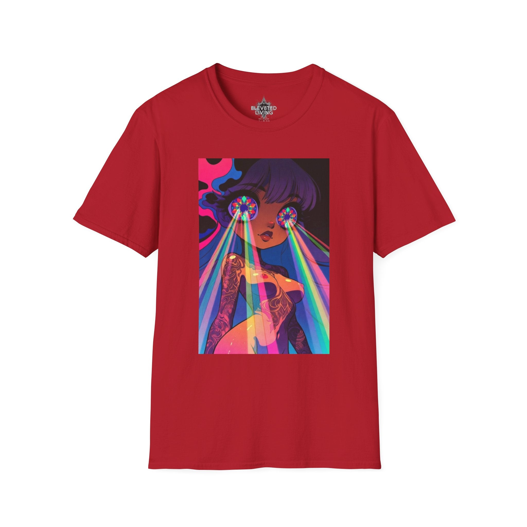Psychedelic Rainbow Laser Girl T-Shirt