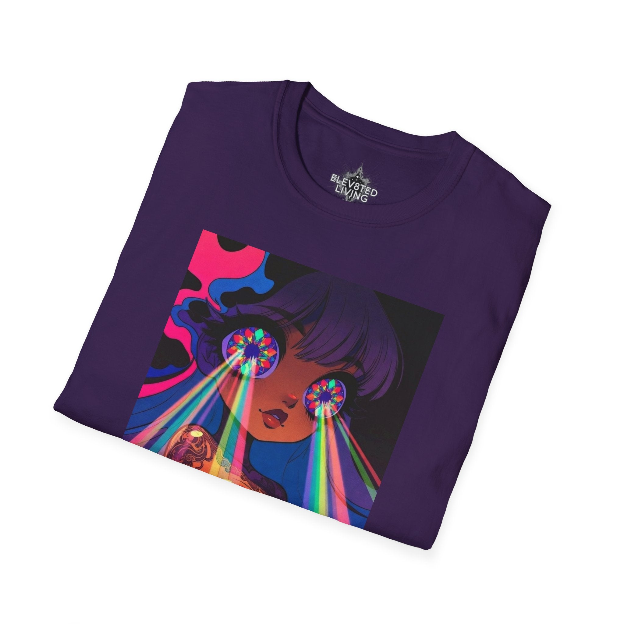 Psychedelic Rainbow Laser Girl T-Shirt
