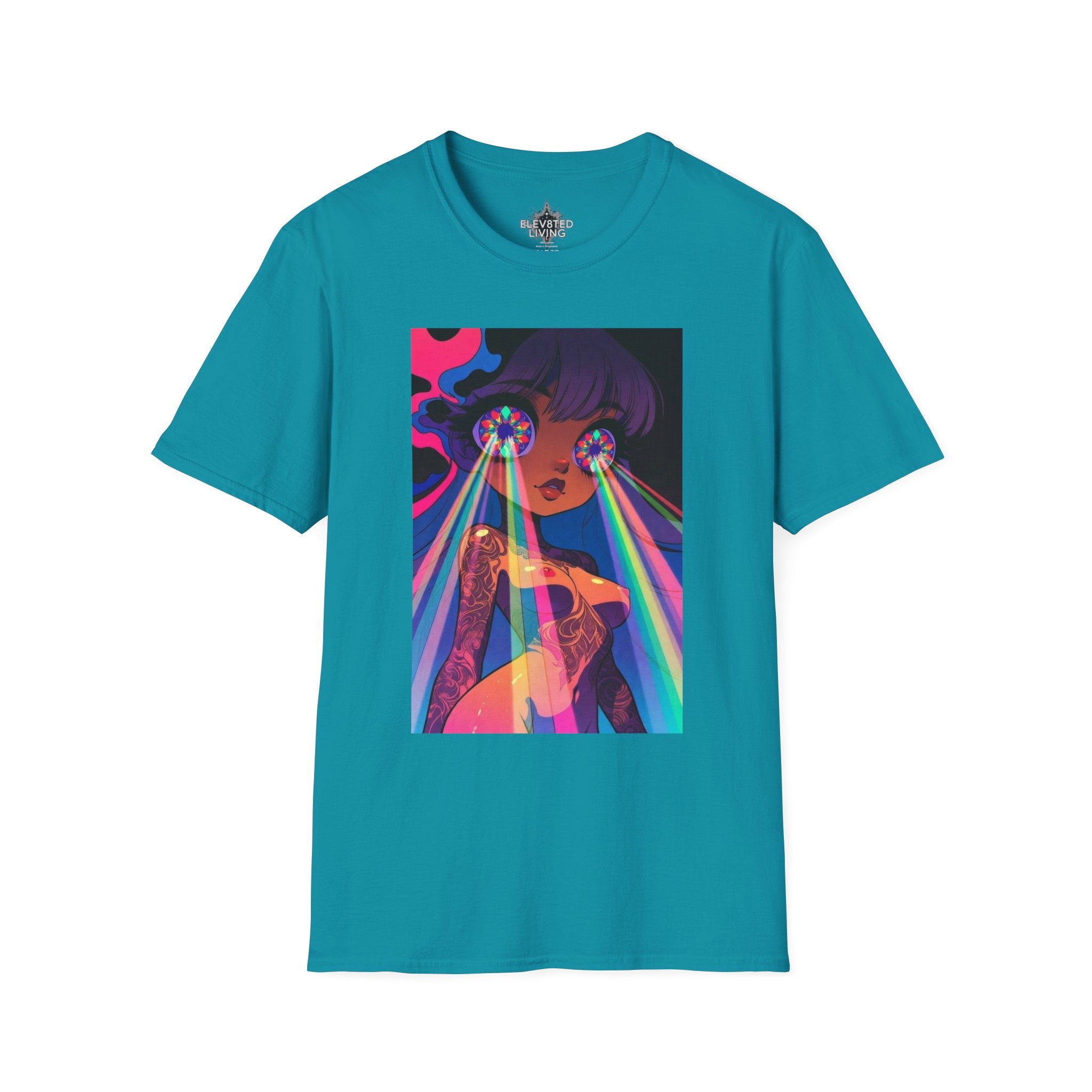 Psychedelic Rainbow Laser Girl T-Shirt
