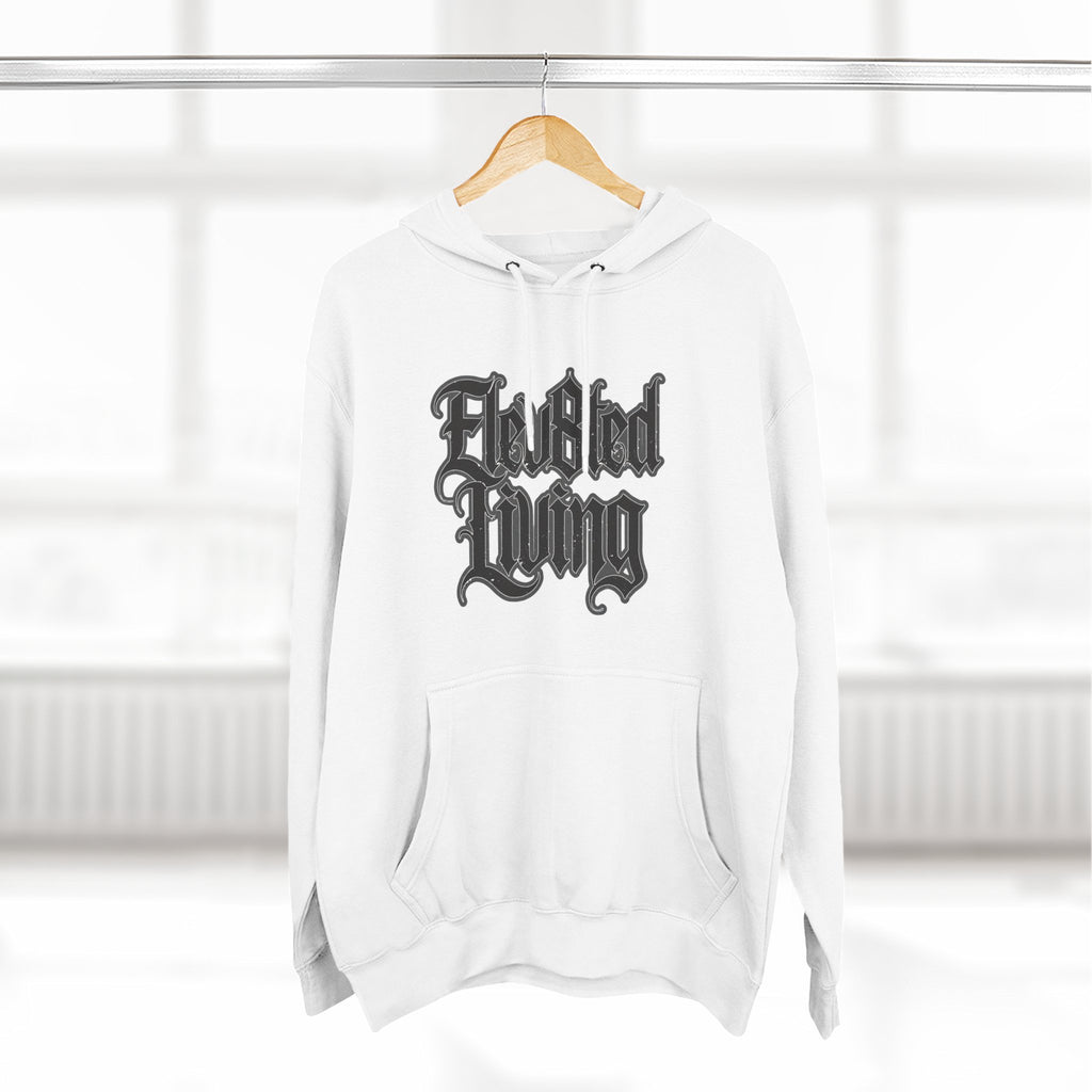 Elev8ted Living Tattoo Pin-Up Hoodie — Snake & Gothic Script