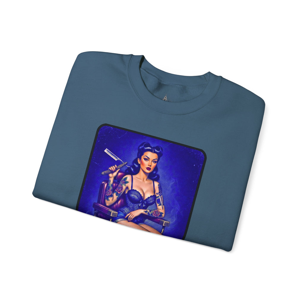 Stay Sharp Pinup Barber Crewneck Sweatshirt