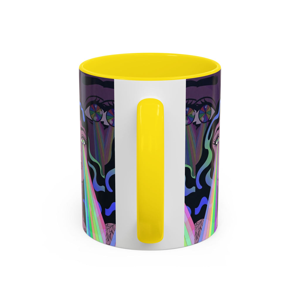 Kaleidoscope Eyes Accent Coffee Mug — Girl Illustration (11/15oz)