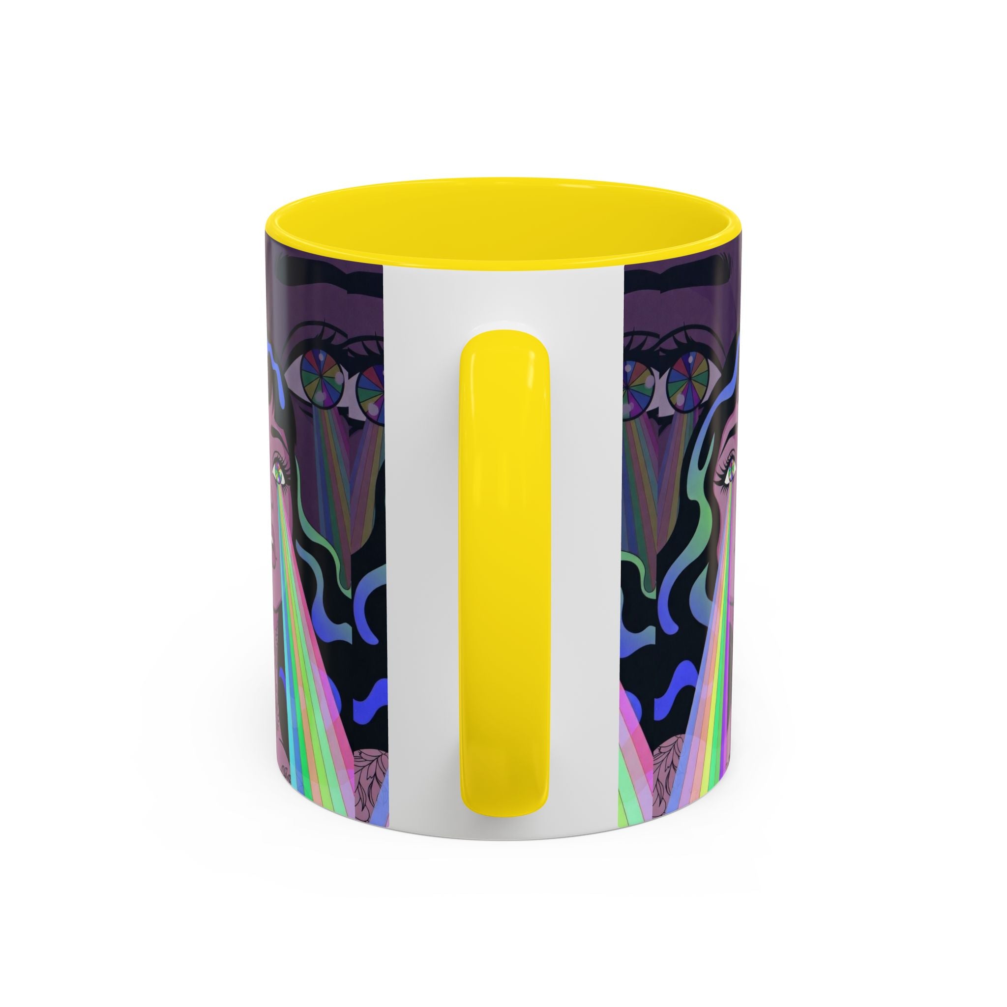 Kaleidoscope Eyes Accent Coffee Mug — Girl Illustration (11/15oz)