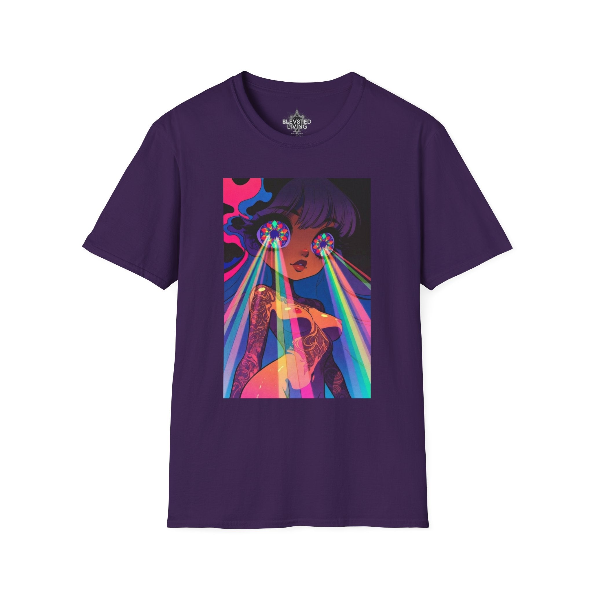 Psychedelic Rainbow Laser Girl T-Shirt