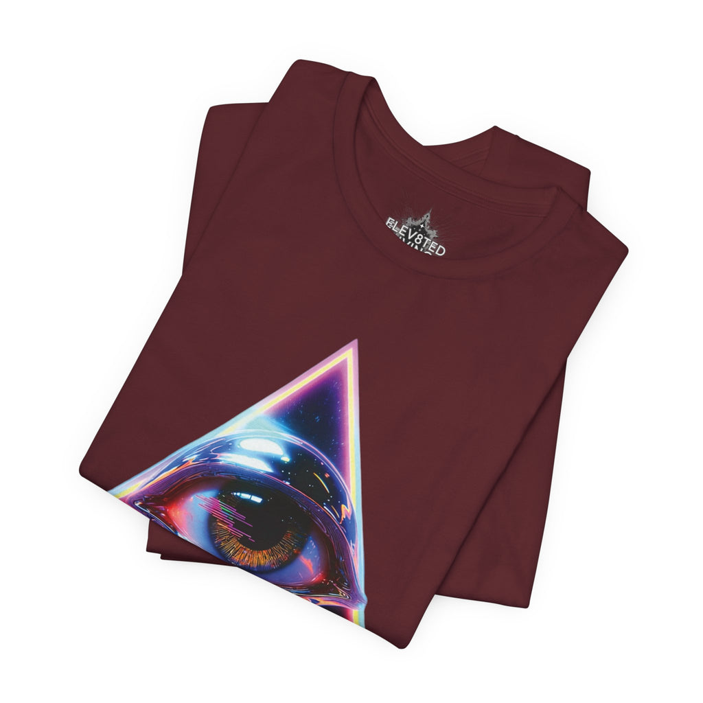 Eye Triangle Graphic Tee — "Elevated Living" Vaporwave T-Shirt