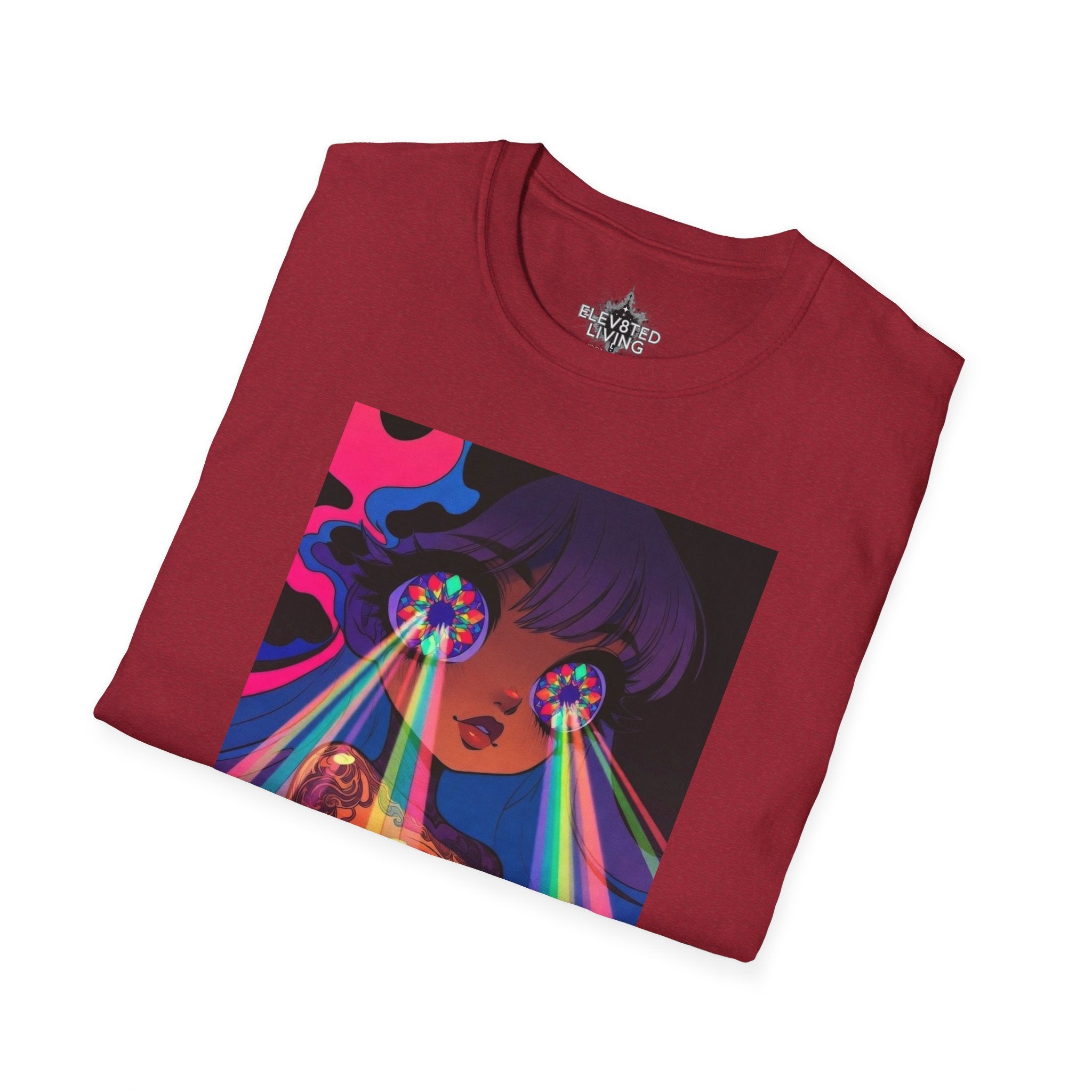 Psychedelic Rainbow Laser Girl T-Shirt