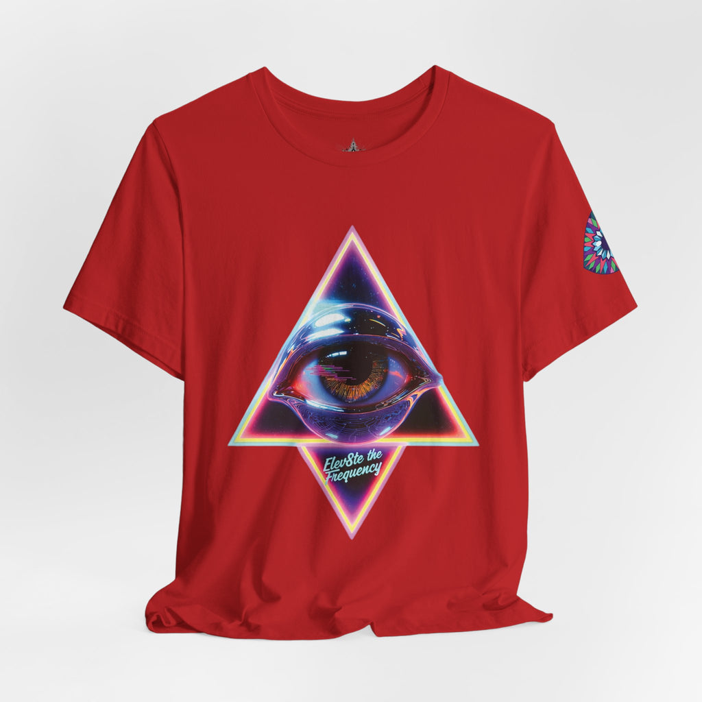 Eye Triangle Graphic Tee — "Elevated Living" Vaporwave T-Shirt