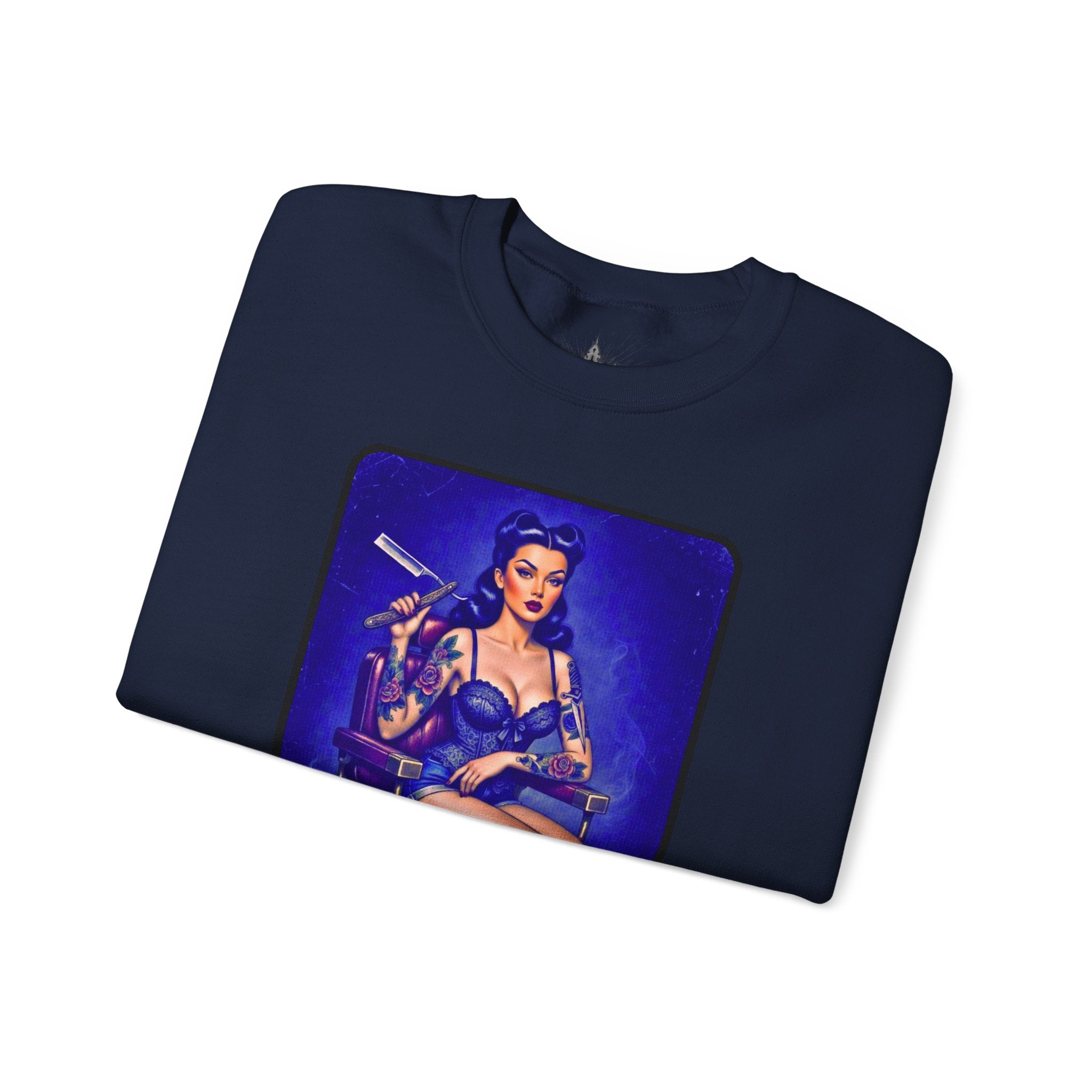 Stay Sharp Pinup Barber Crewneck Sweatshirt