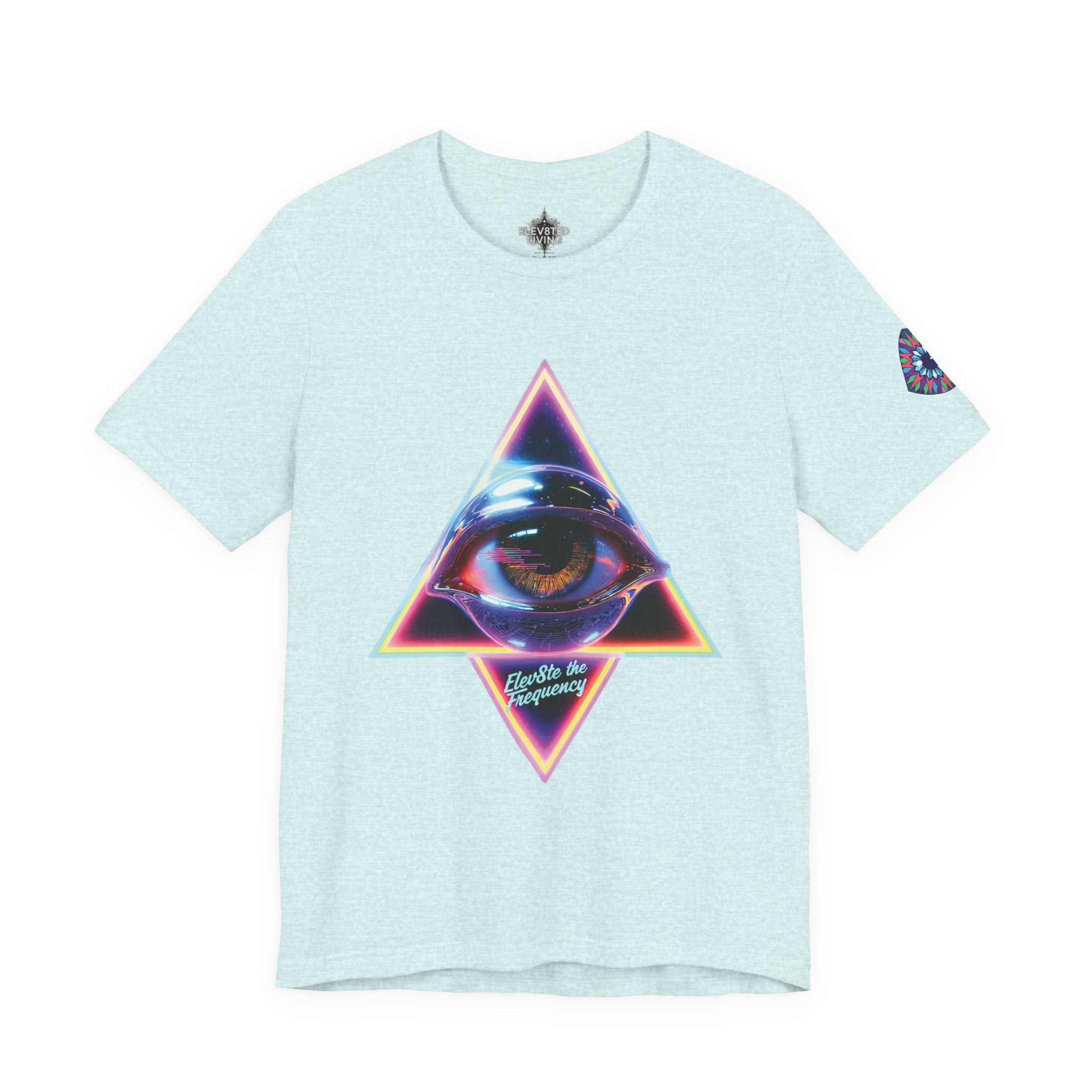 Eye Triangle Graphic Tee — "Elevated Living" Vaporwave T-Shirt