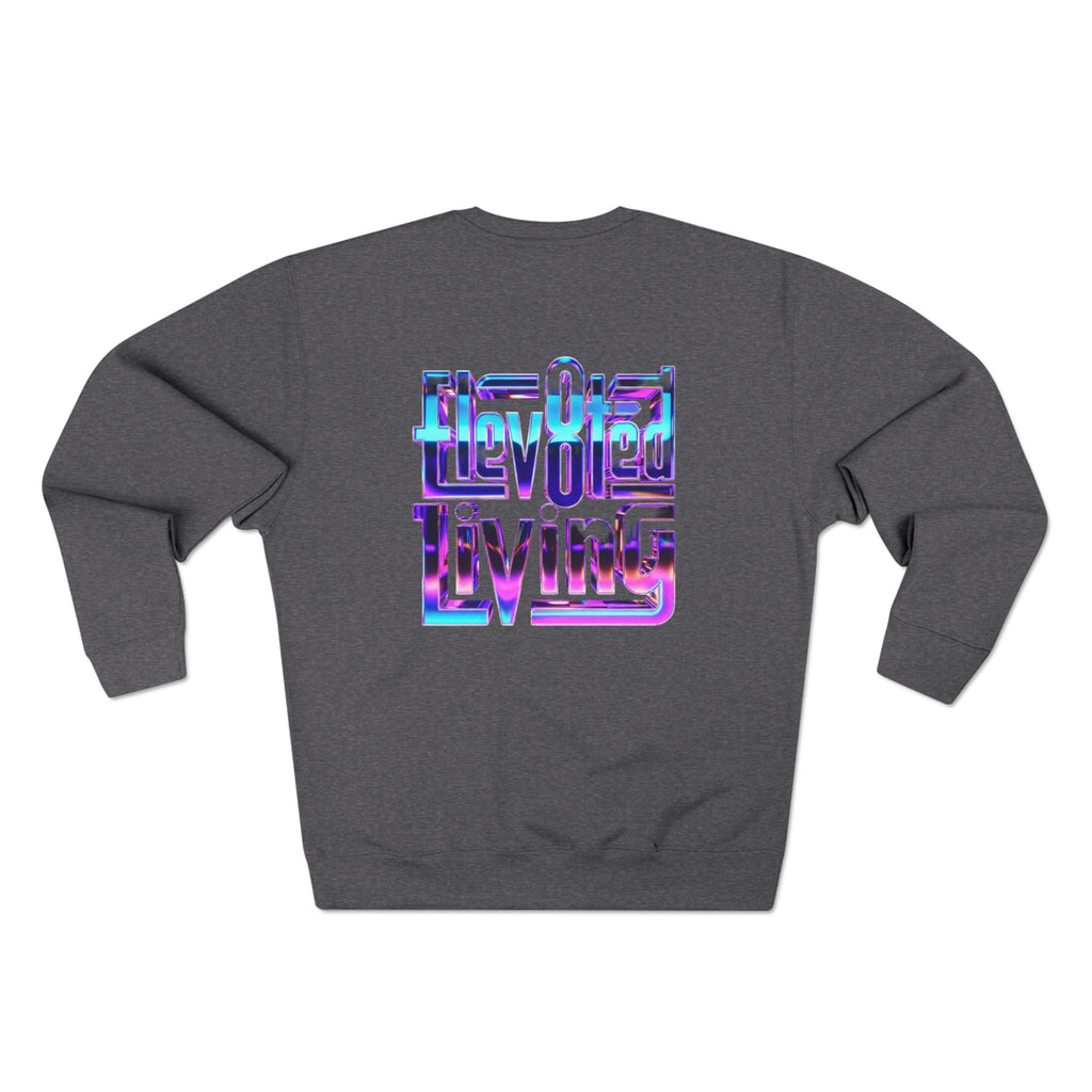 Elev8ted Living Crewneck Sweatshirt — Trippie Girl with Laser Rainbow Eyes