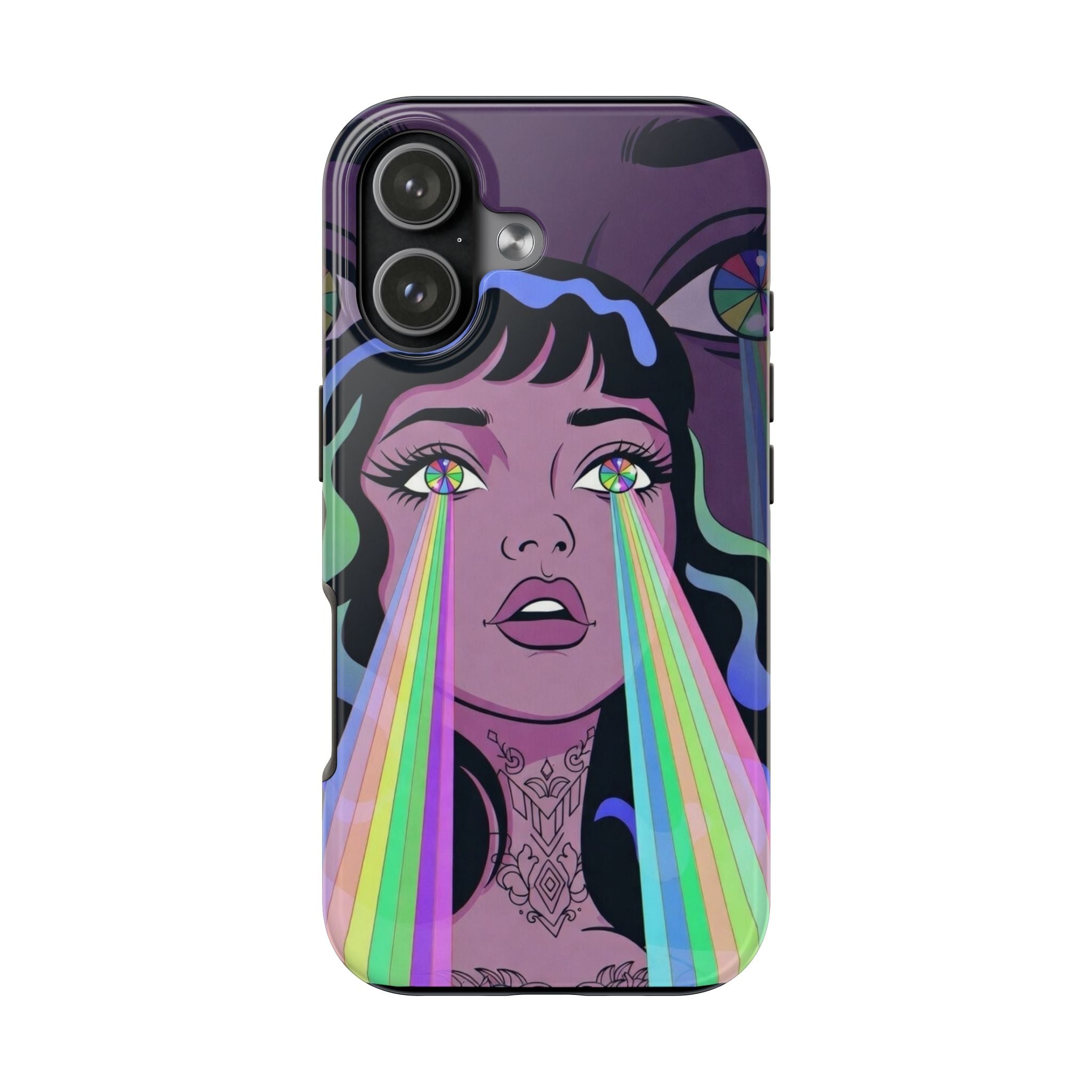 Psychedelic Woman Rainbow Light Phone Case — Tough Protective Phone Case