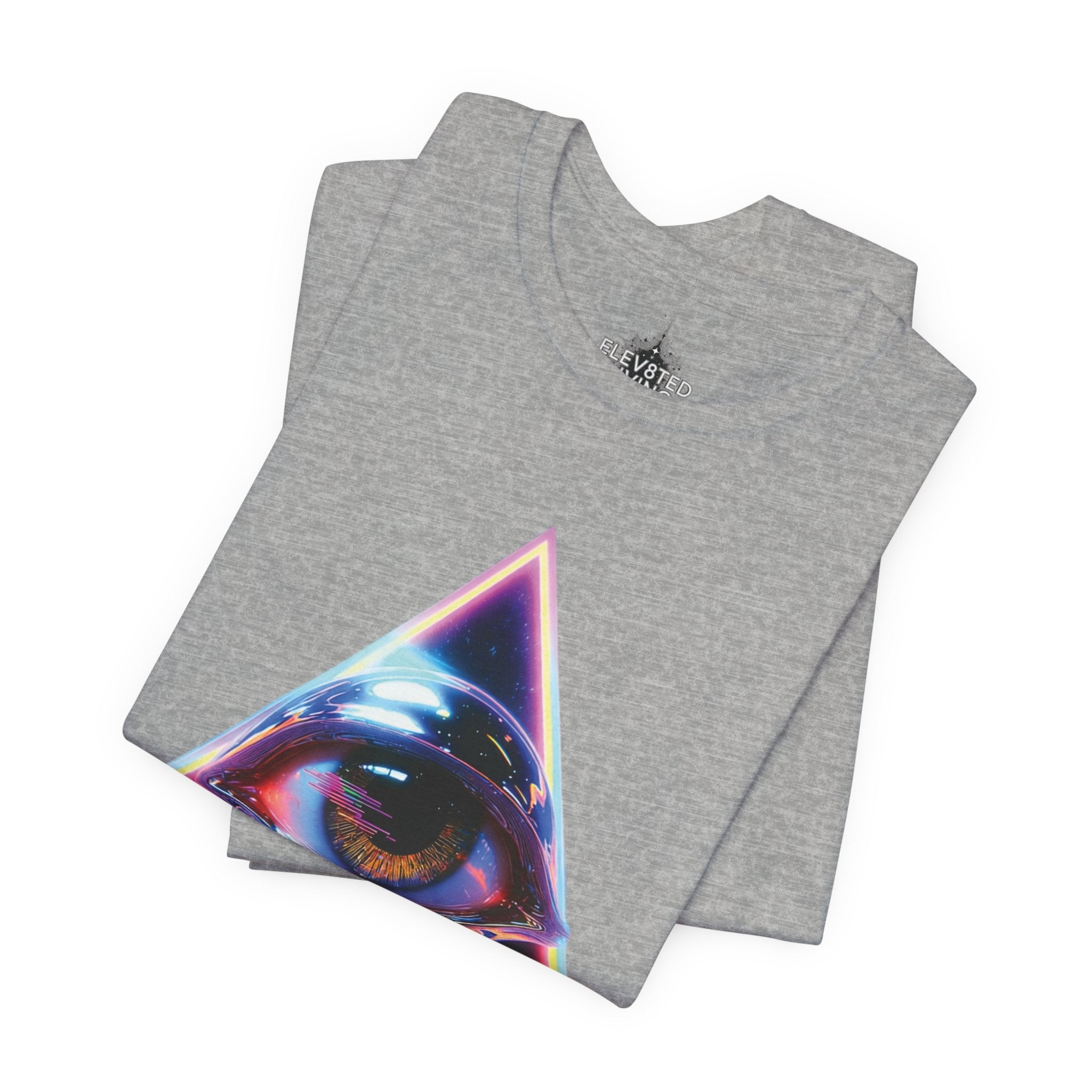 Eye Triangle Graphic Tee — "Elevated Living" Vaporwave T-Shirt