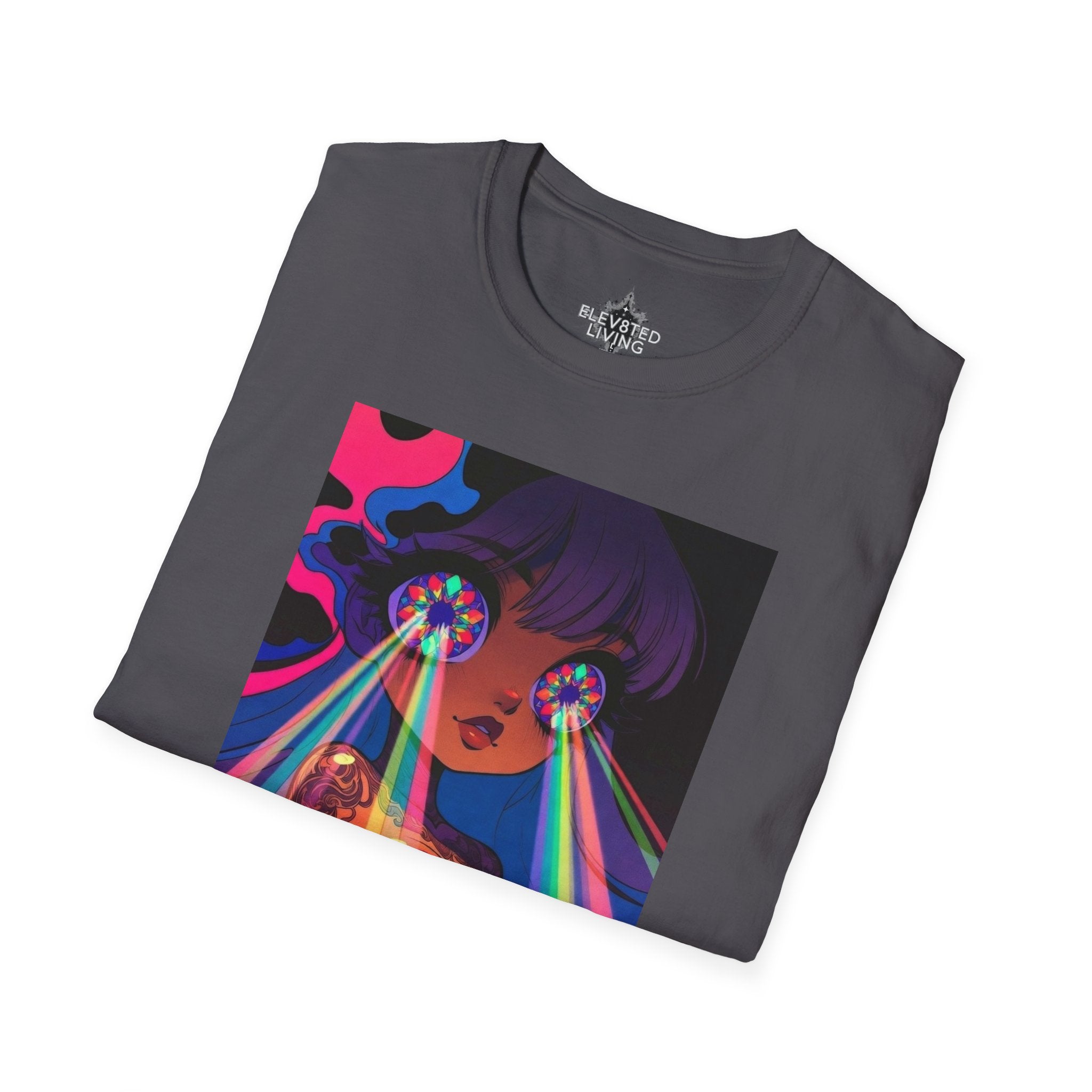 Psychedelic Rainbow Laser Girl T-Shirt