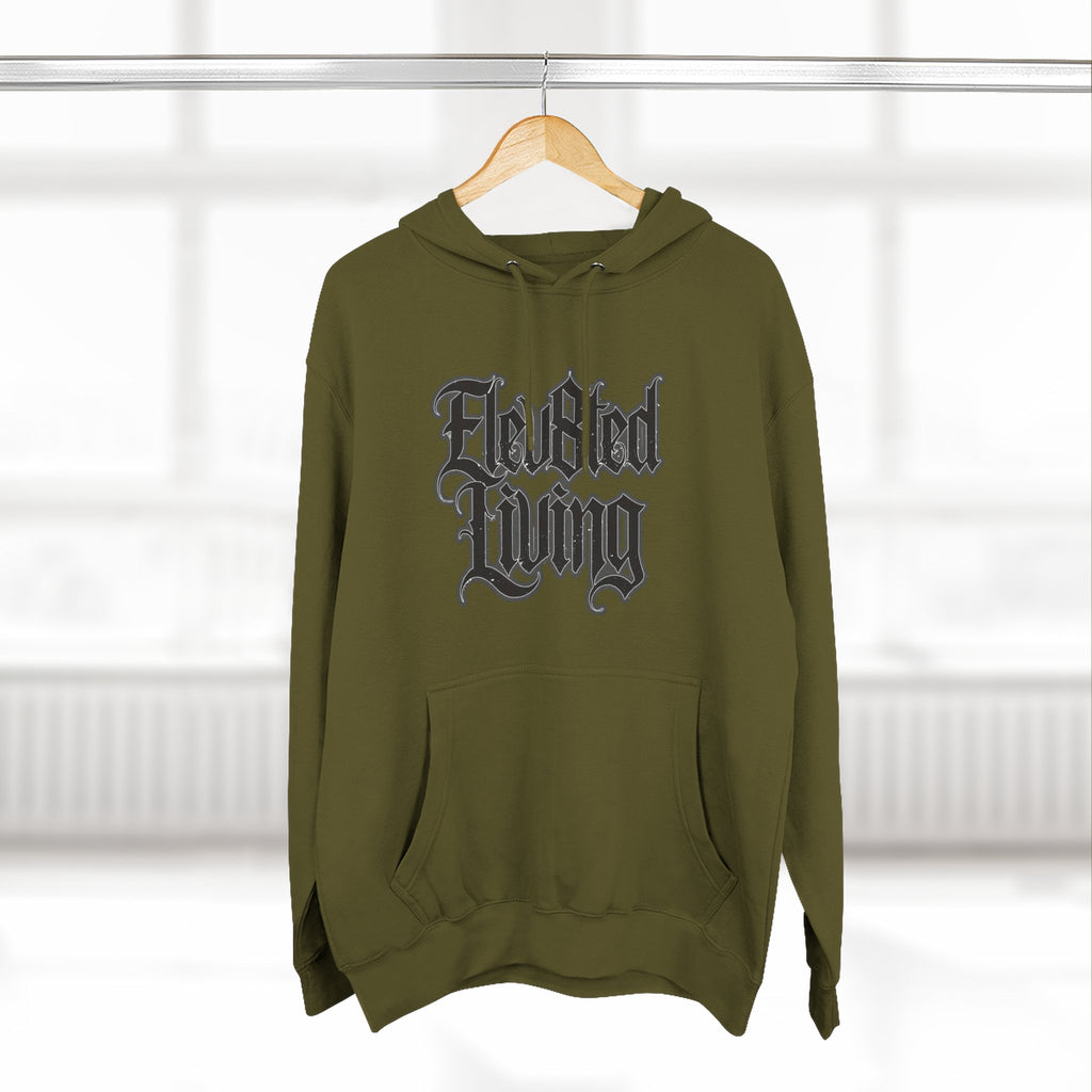 Elev8ted Living Tattoo Pin-Up Hoodie — Snake & Gothic Script