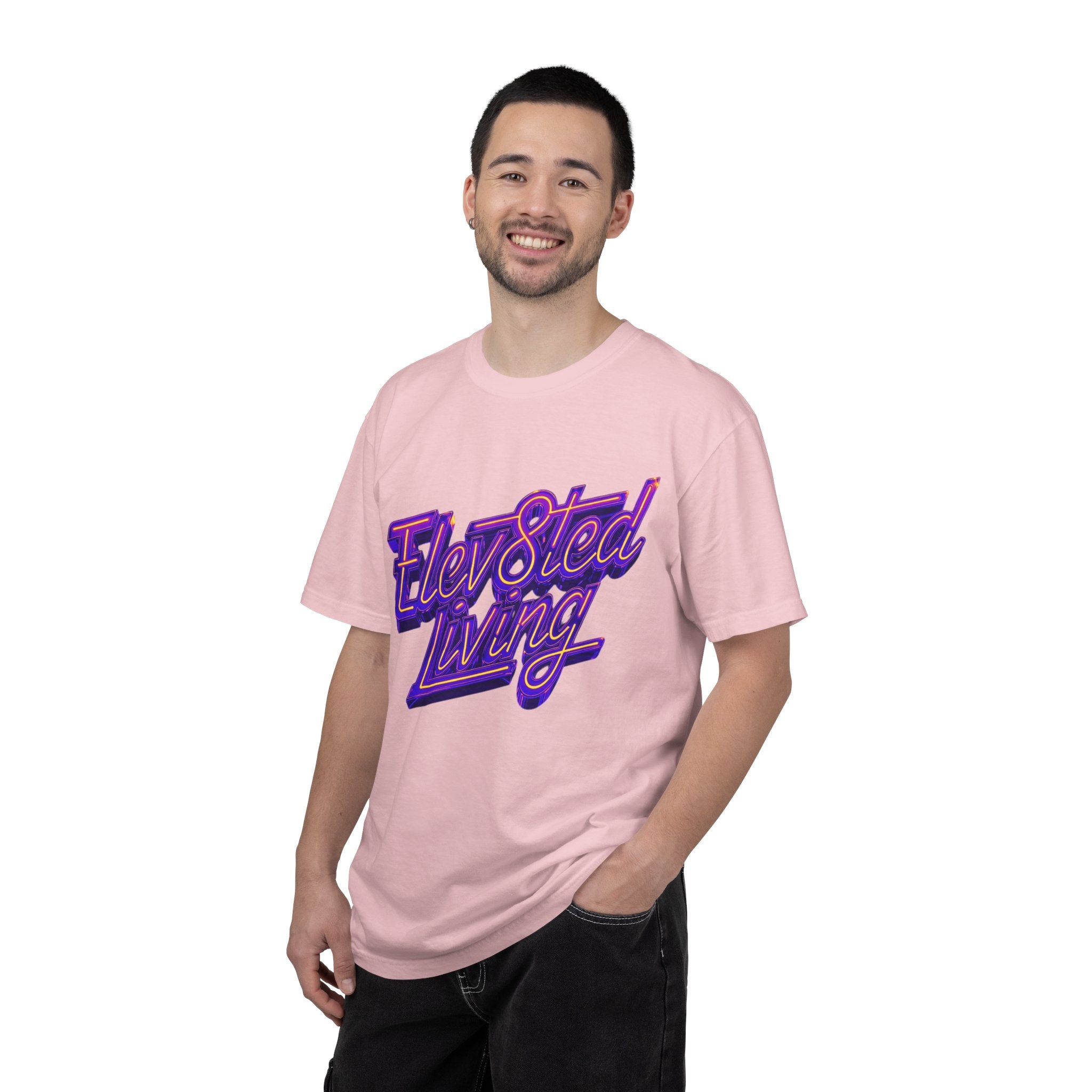 Elev8ted Living Neon Tee — Purple & Yellow Garment-Dyed T-Shirt
